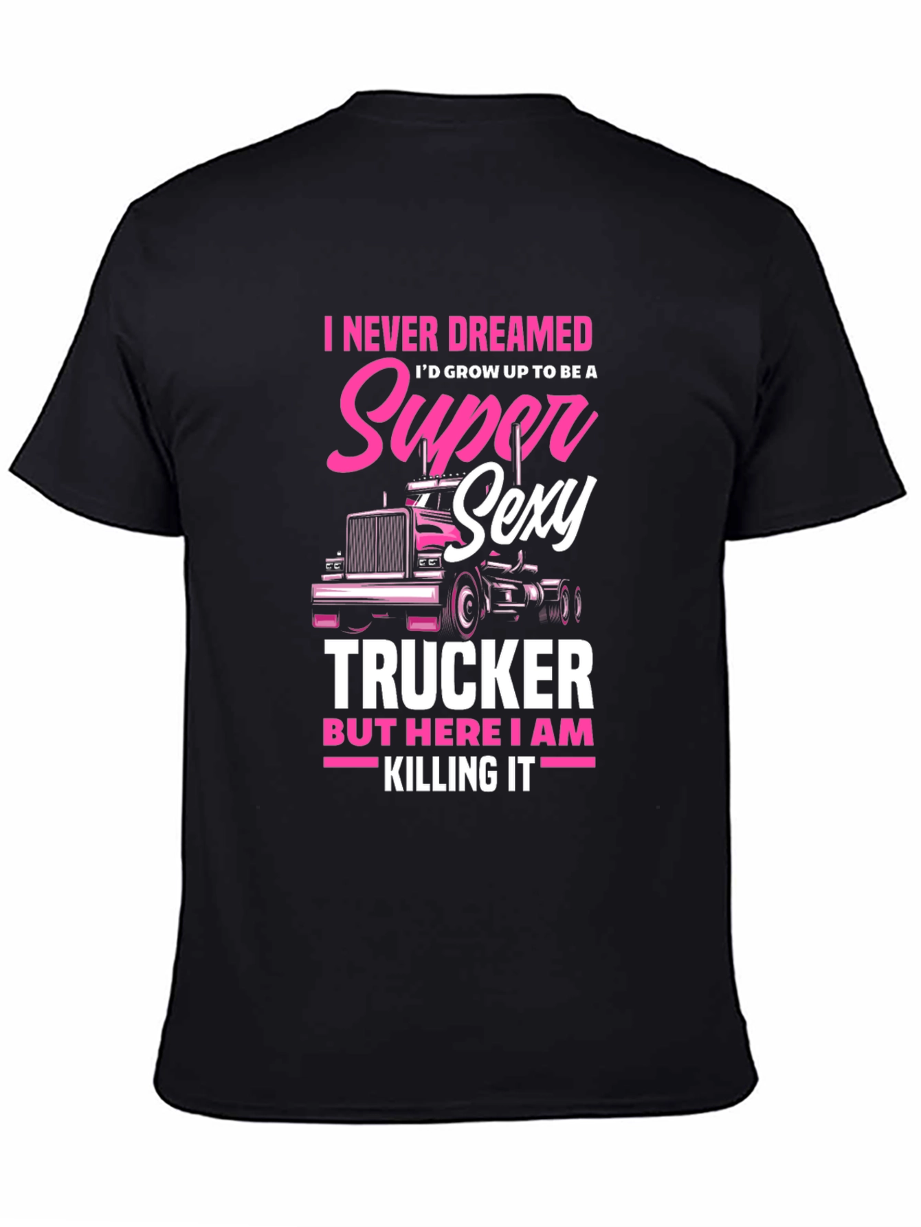 Black Super Sexy Trucker T-Shirt - Novelty Tee view 4
