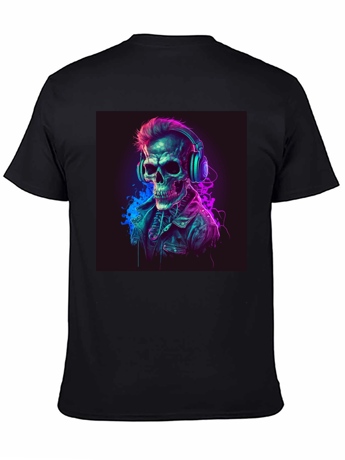 Black Skull DJ Graphic Tee - Cool Edgy Design view 4