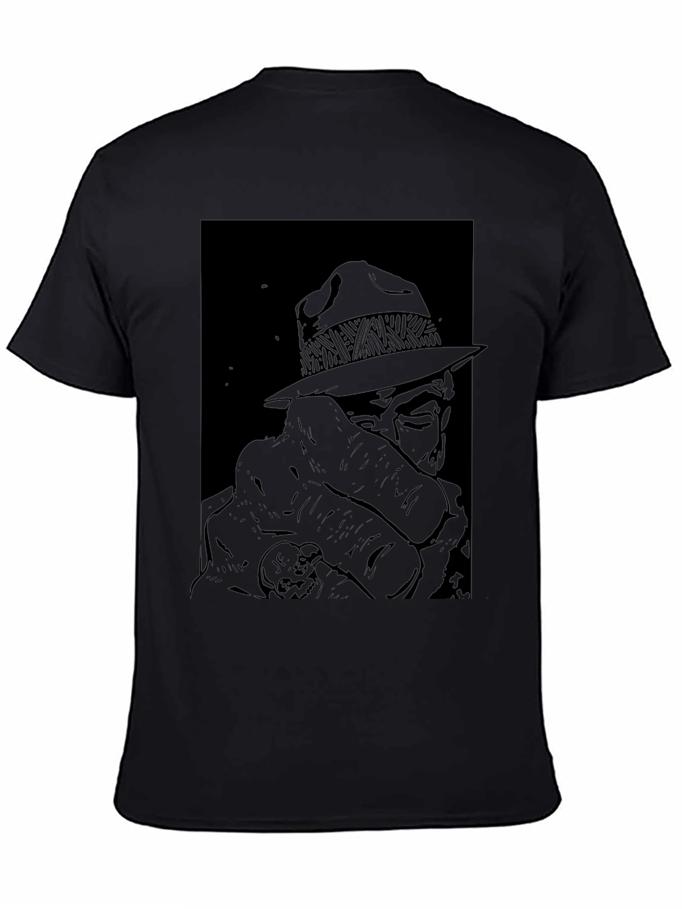 Black Retro Detective Graphic Tee - Classic Cool view 4