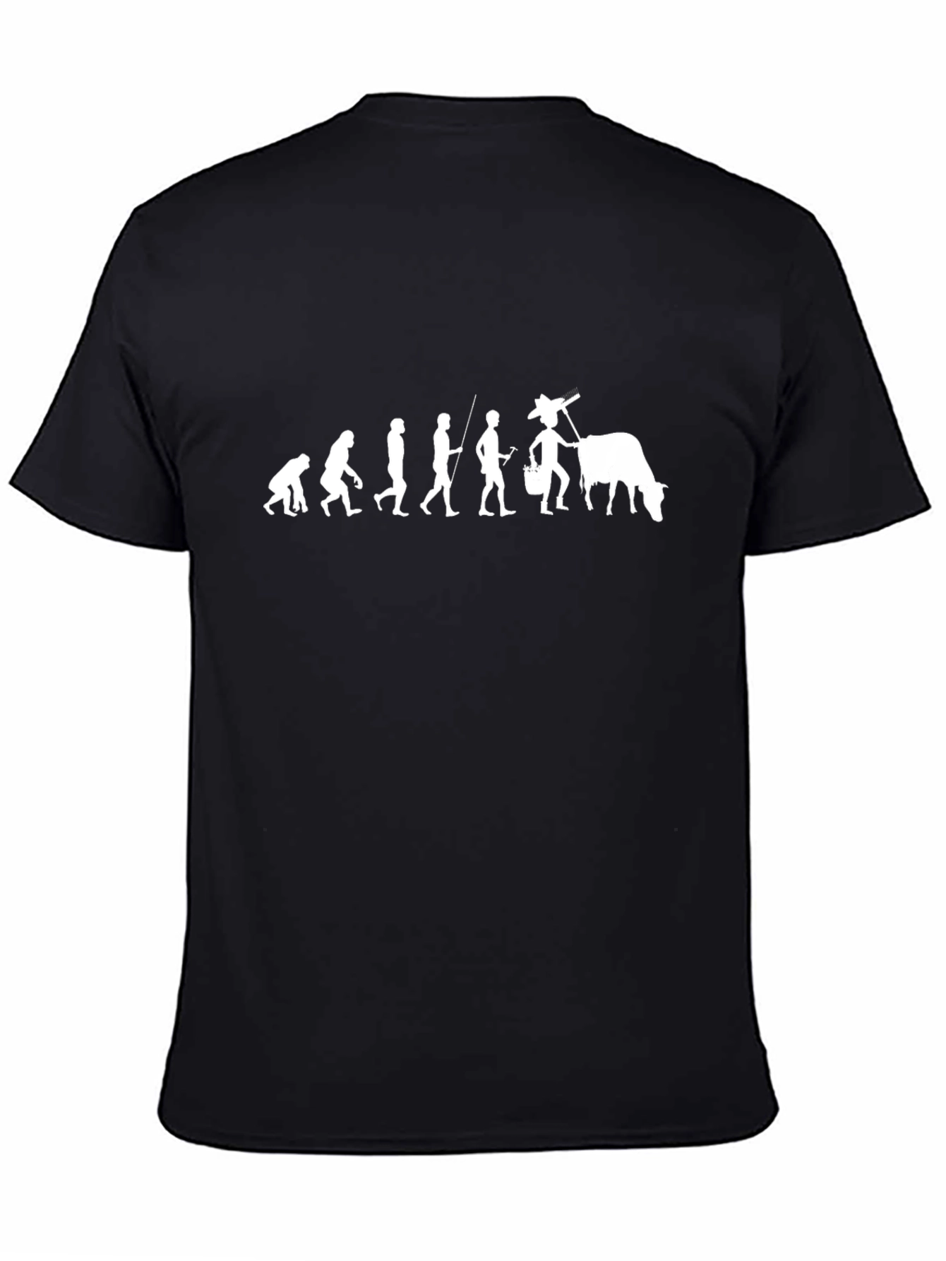 Black Evolution of Farming T-Shirt - Black Cotton Blend view 4