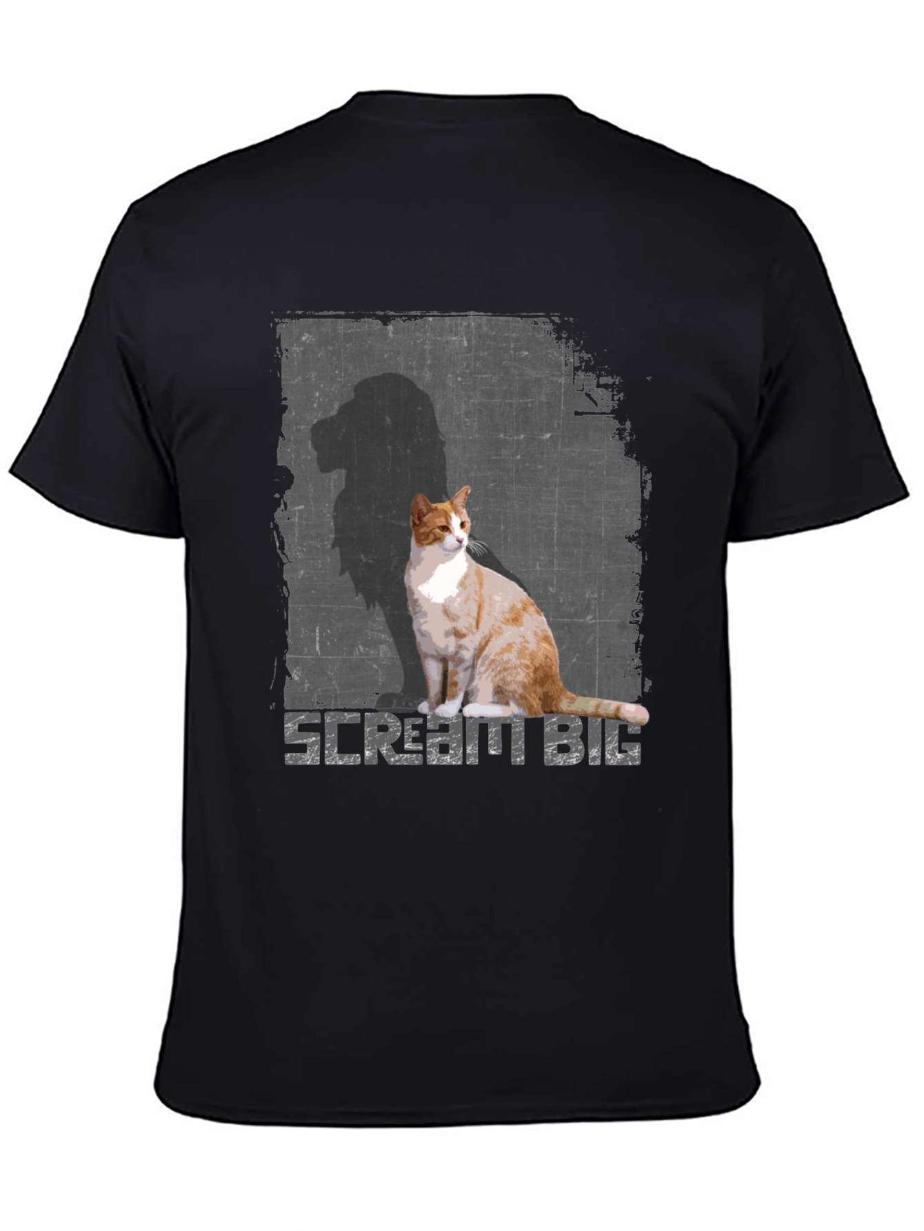 Black Scream Big Cat T-Shirt - Stylish Graphic Tee view 4