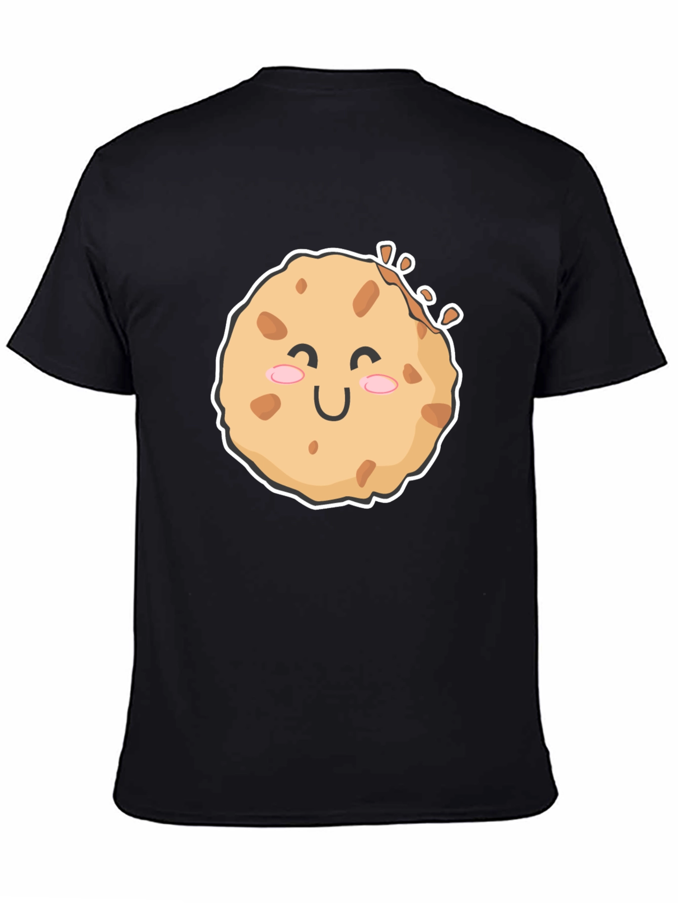 Black Cute Cookie Graphic Black T-Shirt view 4