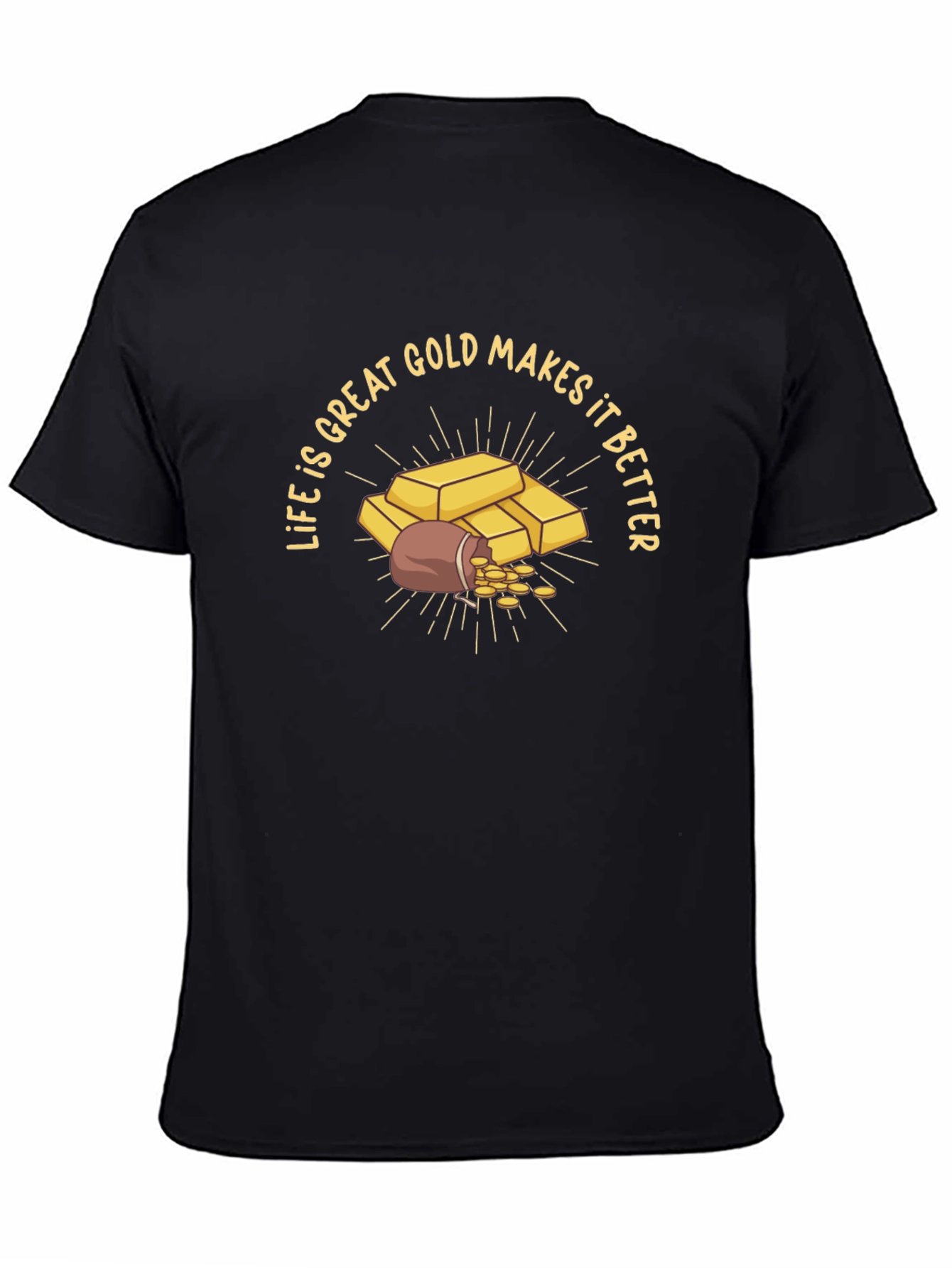 Black Life is Great Gold Makes it Better Graphic T-Shirt view 4