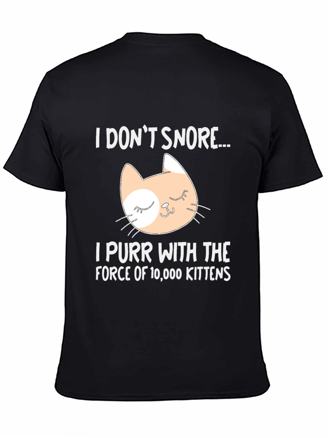 Black I Don't Snore Cat T-Shirt - Purr Power! view 4