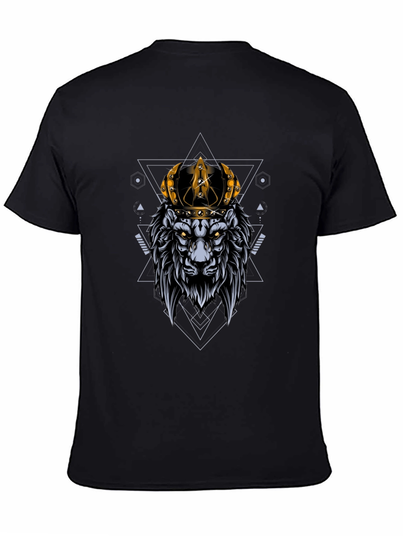 Black Lion King Graphic Tee - Black Cotton T-Shirt view 4