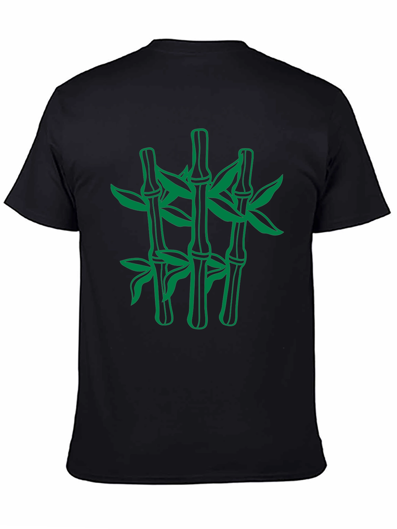 Black Bamboo Graphic Black T-Shirt - Nature Inspired Design view 4