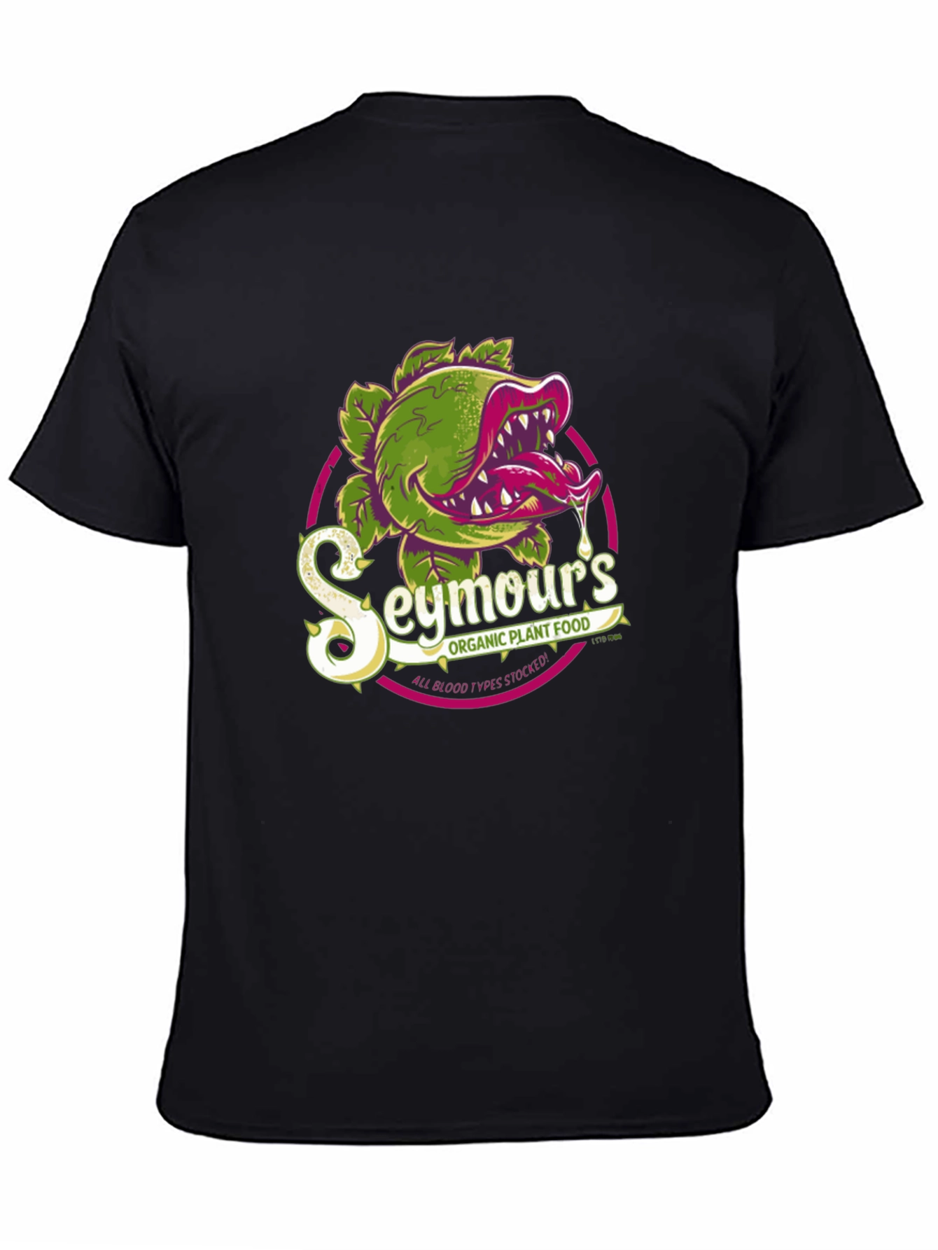 Black Seymour's Organic Plant Food Graphic T-Shirt view 4