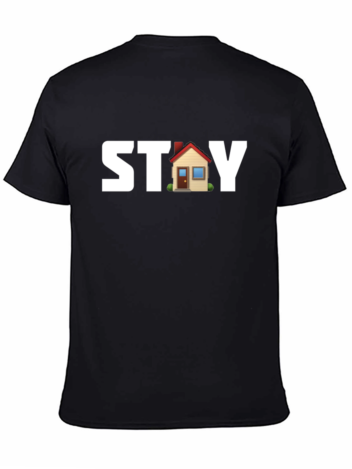 Black Stay Home Black T-Shirt view 4
