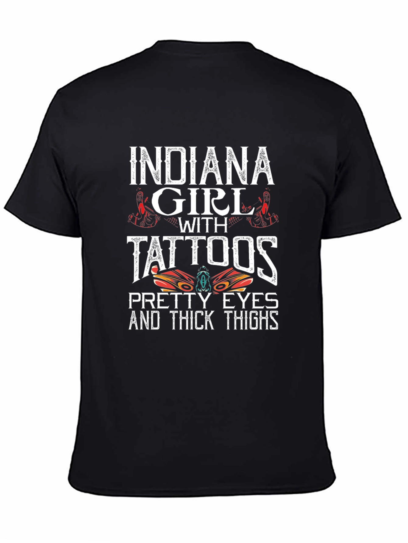 Black Indiana Girl with Tattoos T-Shirt view 4