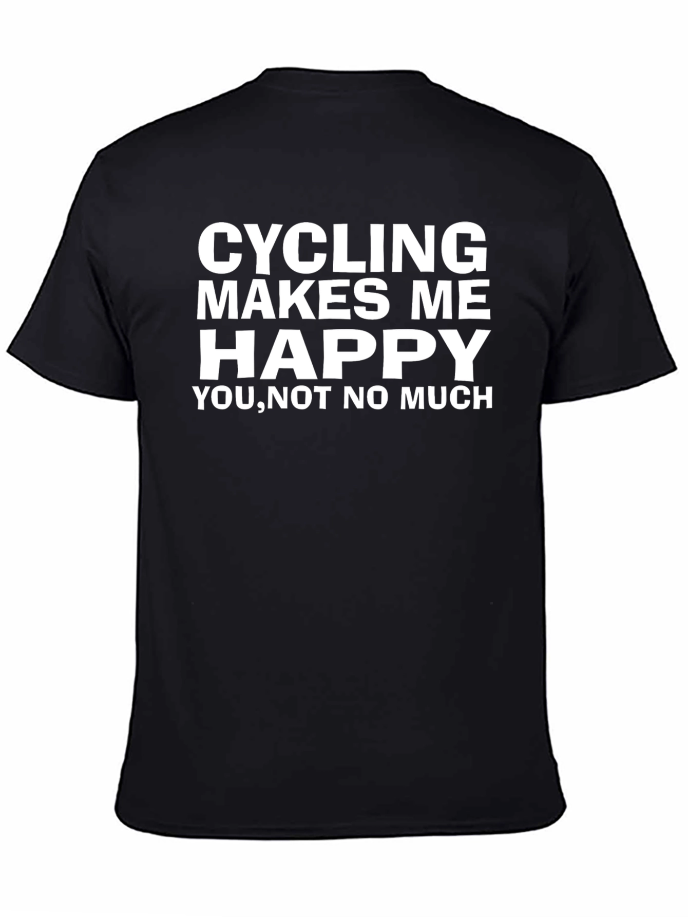 Black Cycling Makes Me Happy T-Shirt view 4