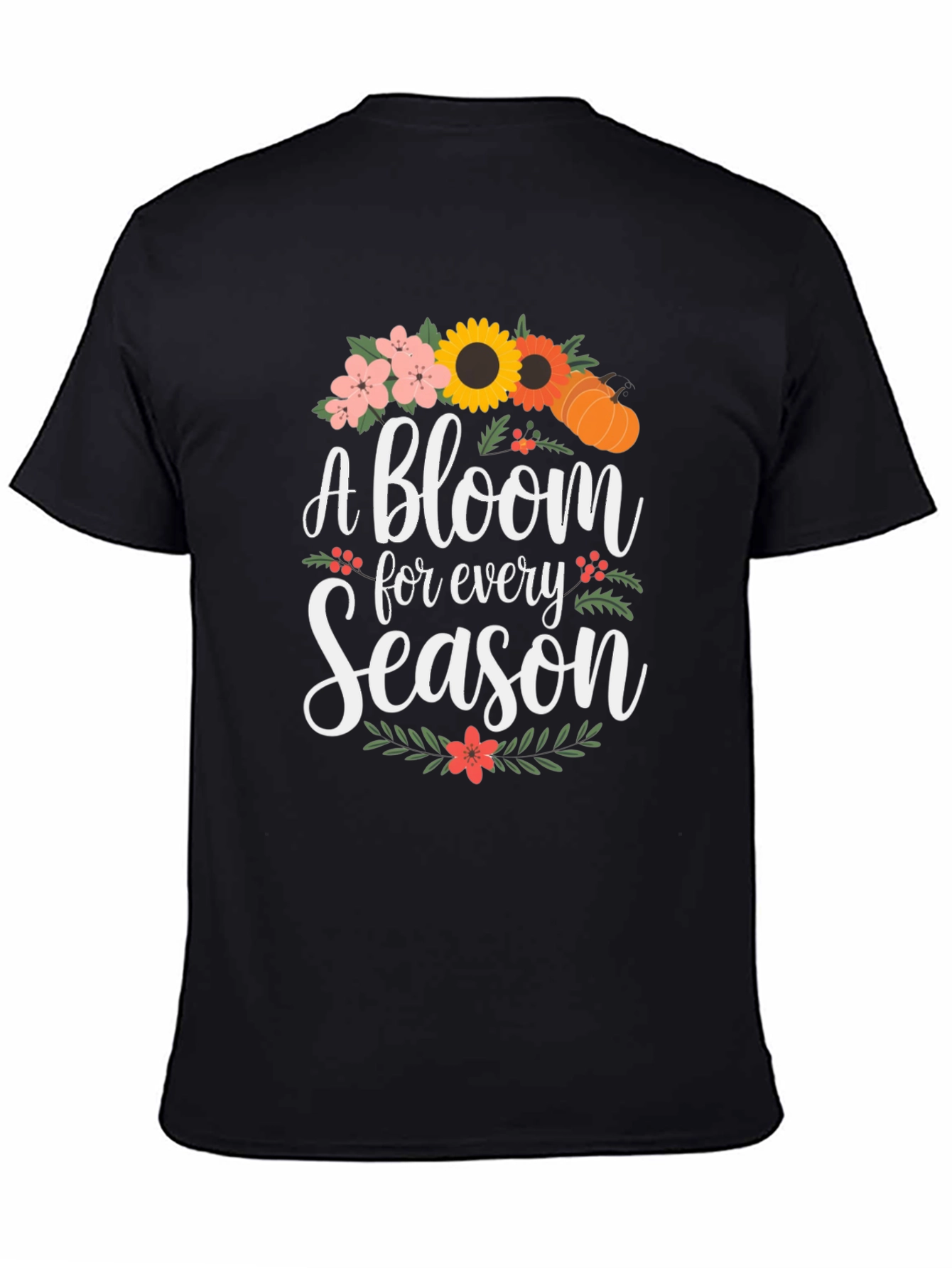 Black A Bloom for Every Season T-Shirt view 4