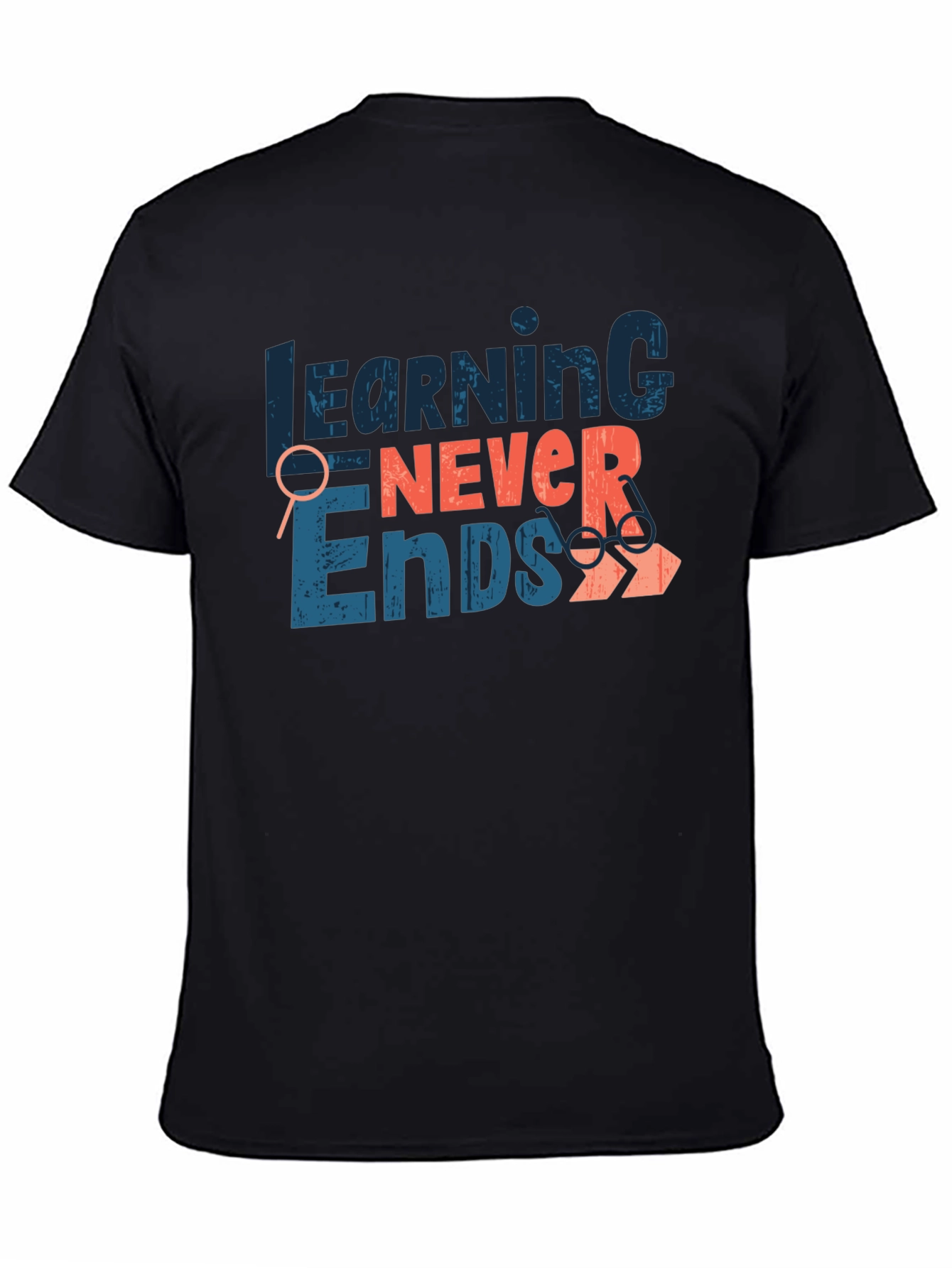 Black Learning Never Ends Graphic Tee view 4