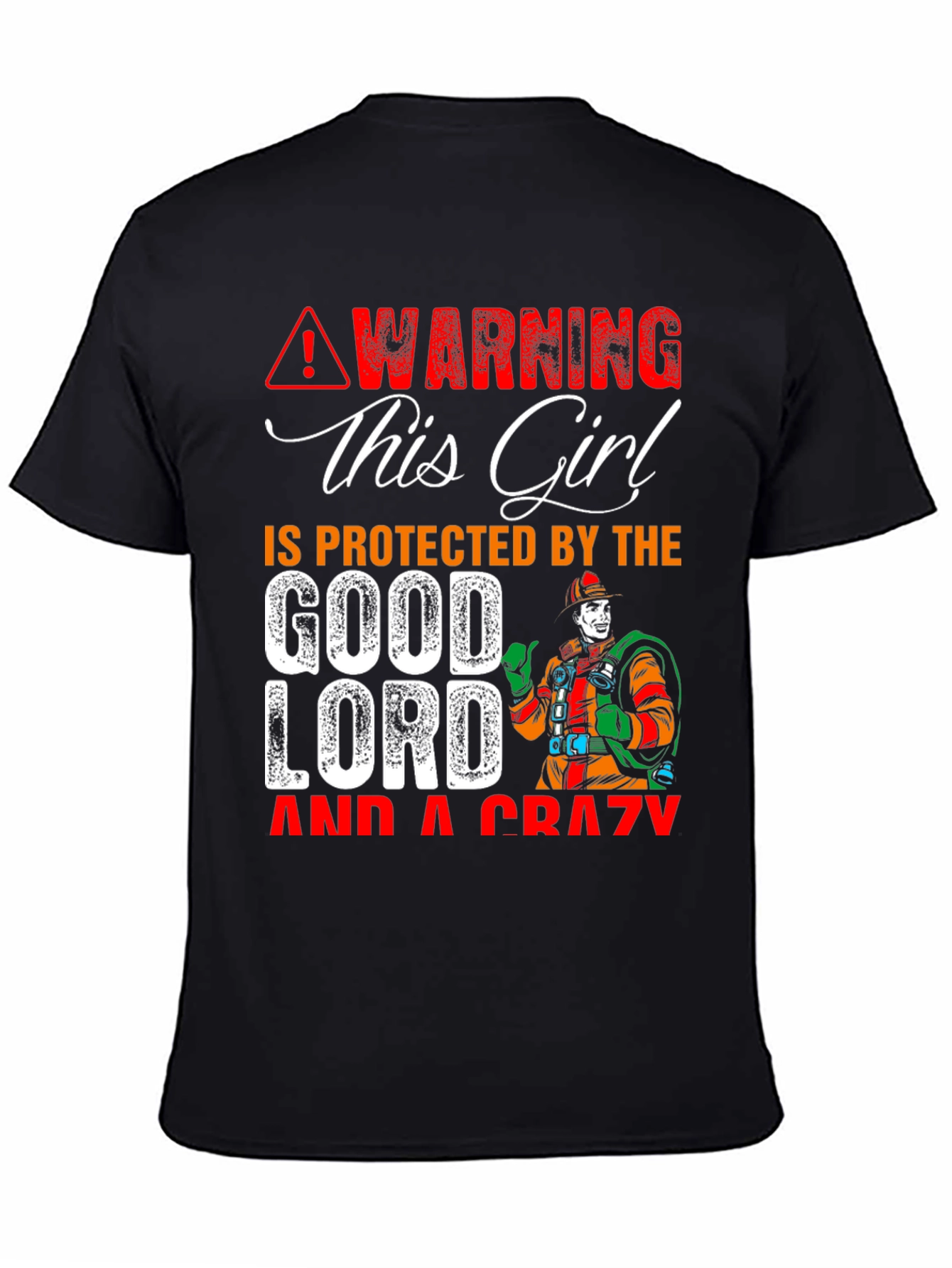 Warning This Girl is Protected Graphic T-Shirt - 4