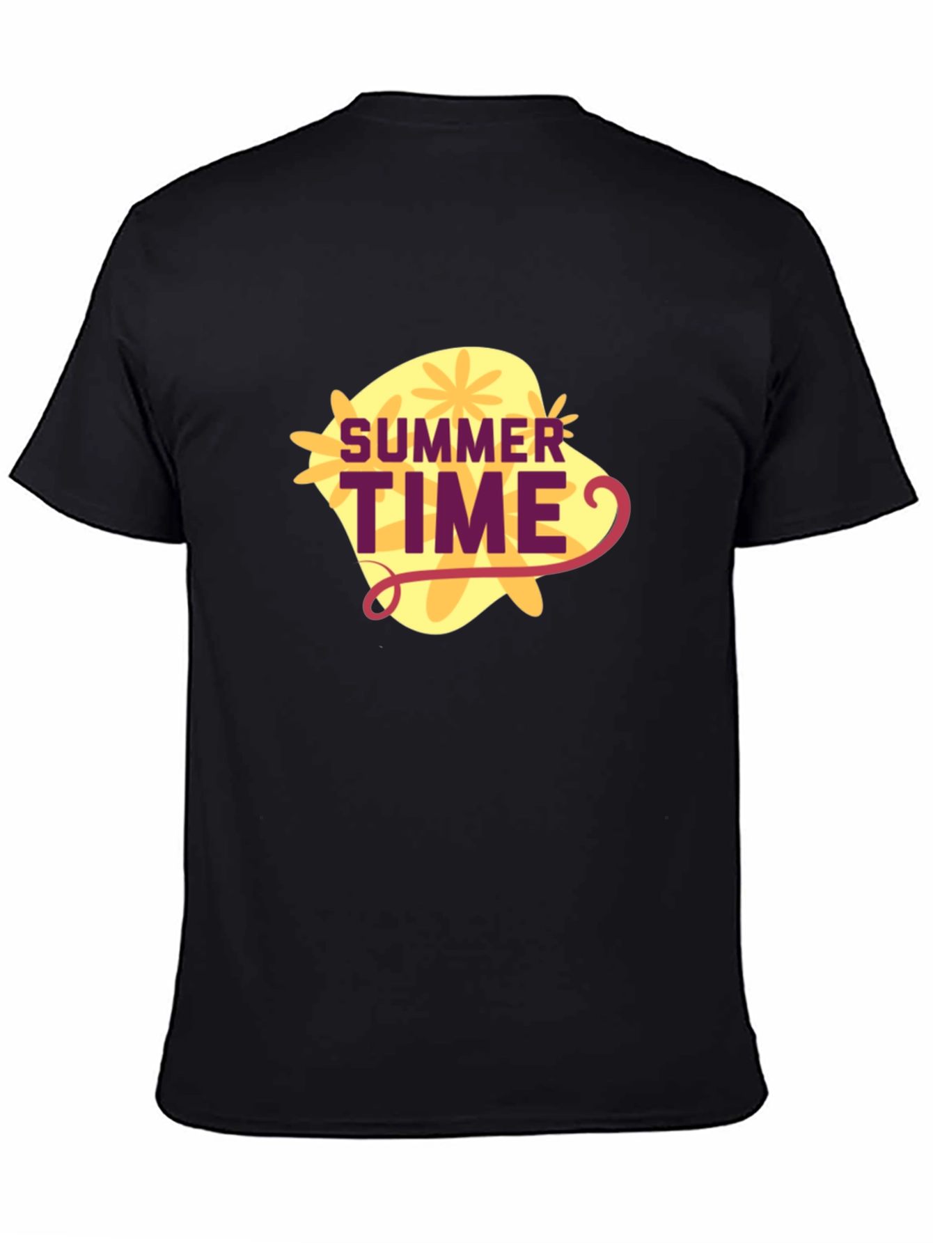 Black Summer Time Graphic Tee - Black Casual T-Shirt view 4