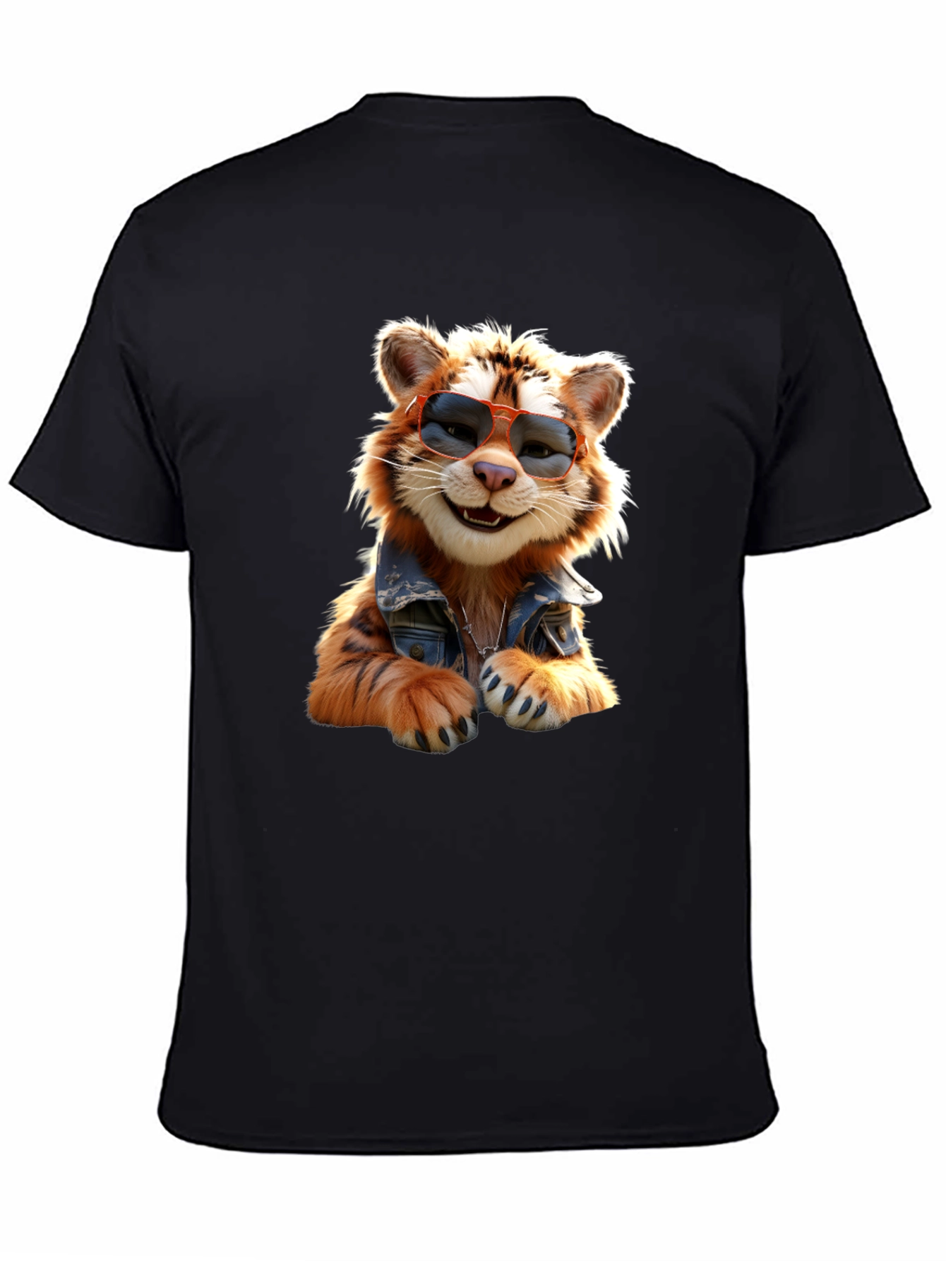 Black Cool Cat T-Shirt - Trendy Graphic Tee view 4