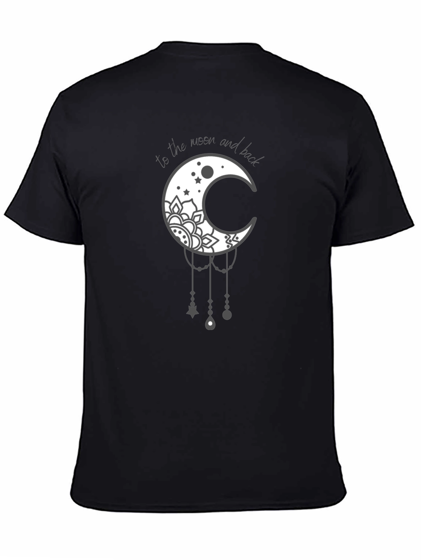 Black Moon and Back Graphic Tee - Stylish Celestial Design view 4