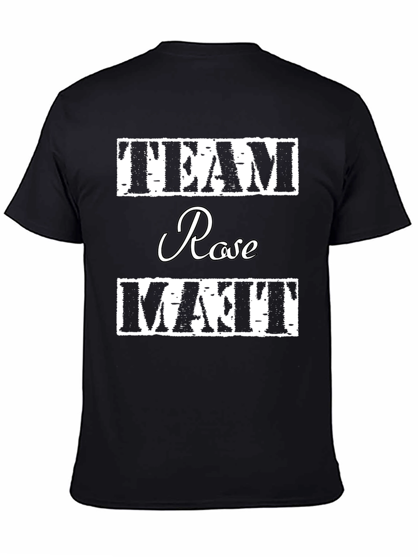 Black Team Rose & Matt Black Cotton T-Shirt view 4