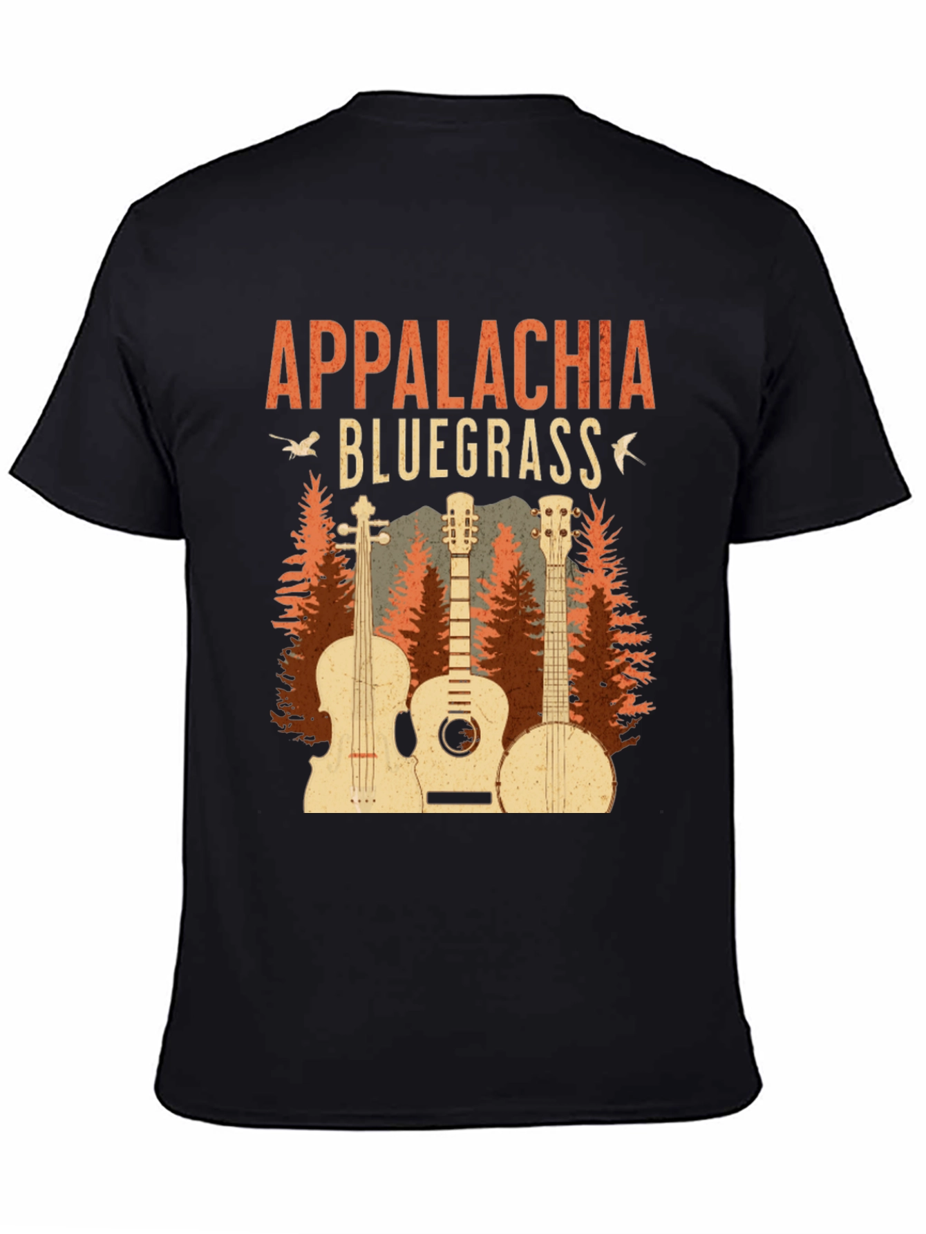 Black Appalachia Bluegrass Music Graphic Tee view 4