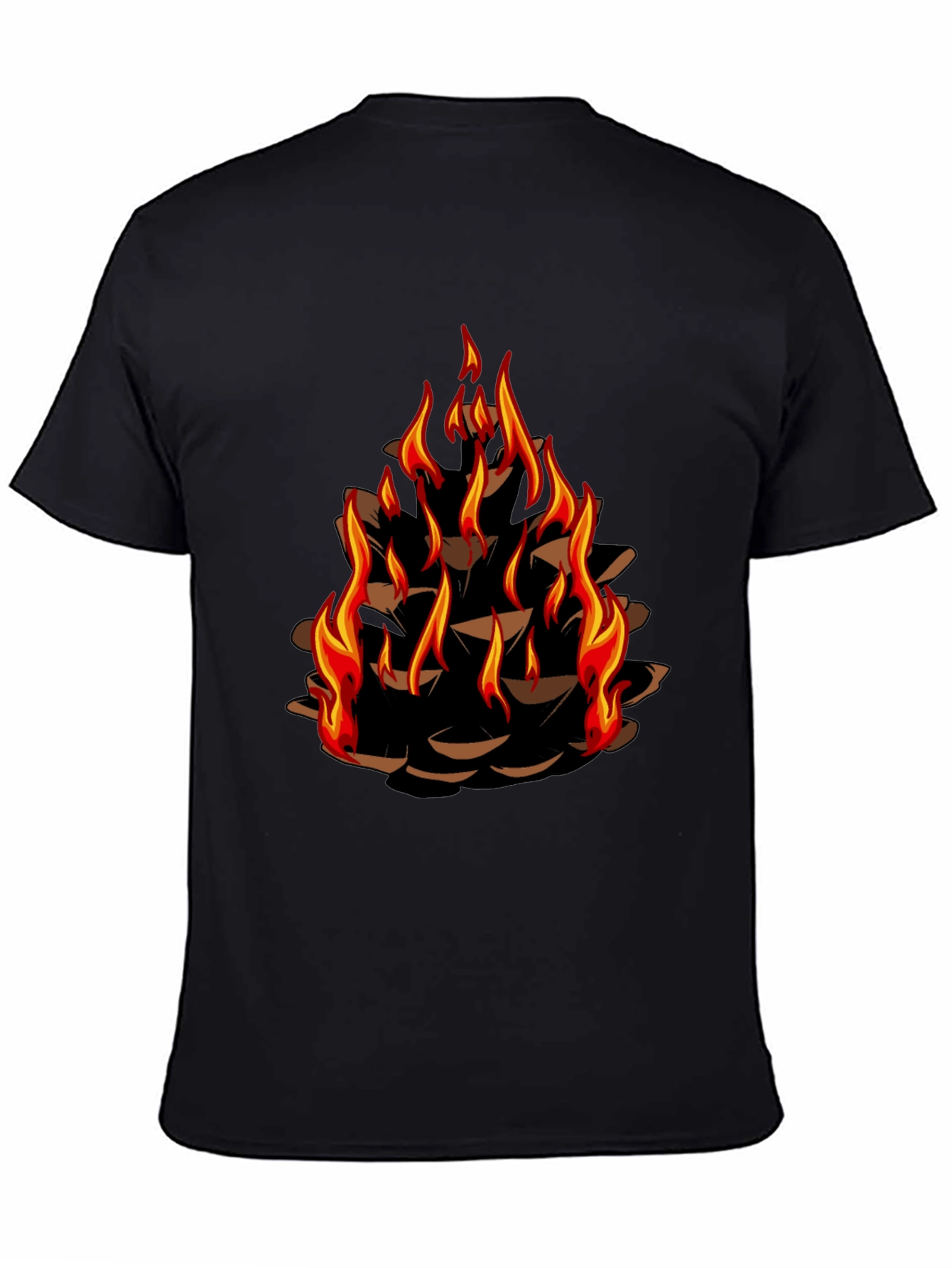 Burning Pinecone Graphic Tee - Black - 4