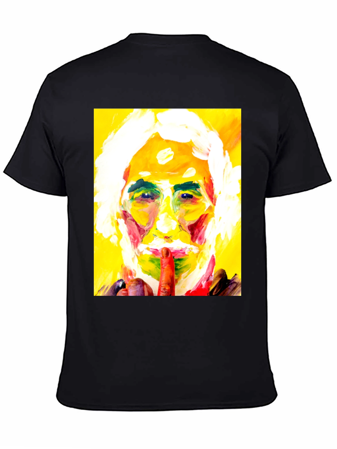 Black Abstract Portrait Graphic Tee view 4