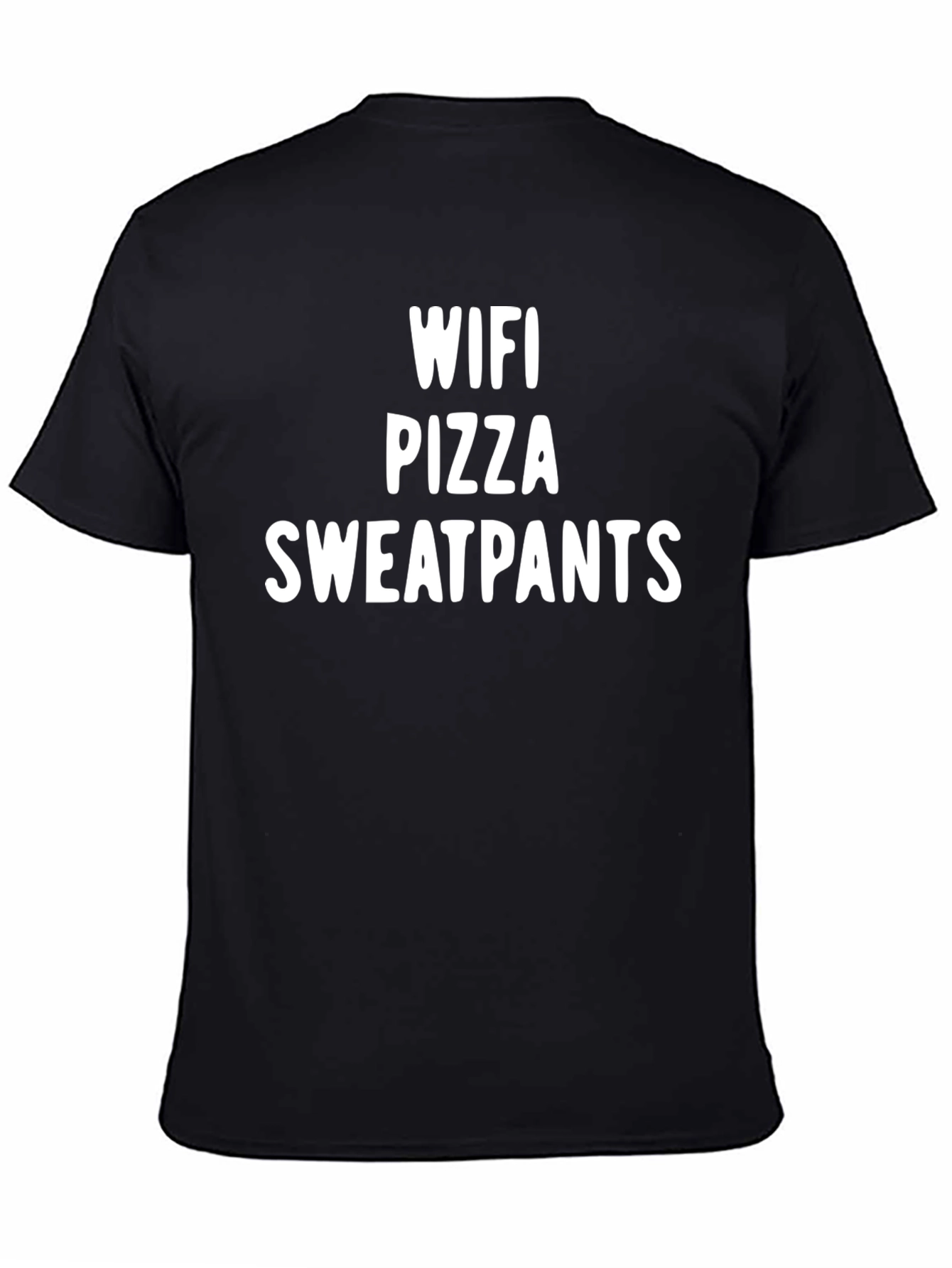 Black Wifi Pizza Sweatpants Graphic T-Shirt view 4