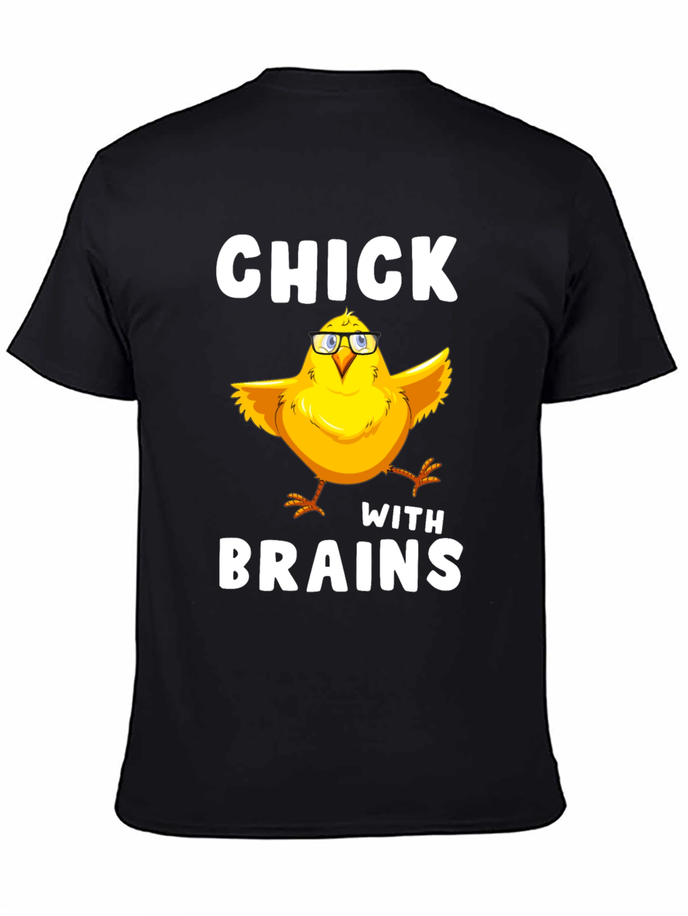 Black Chick With Brains T-Shirt Funny Bird Lover Tee view 4