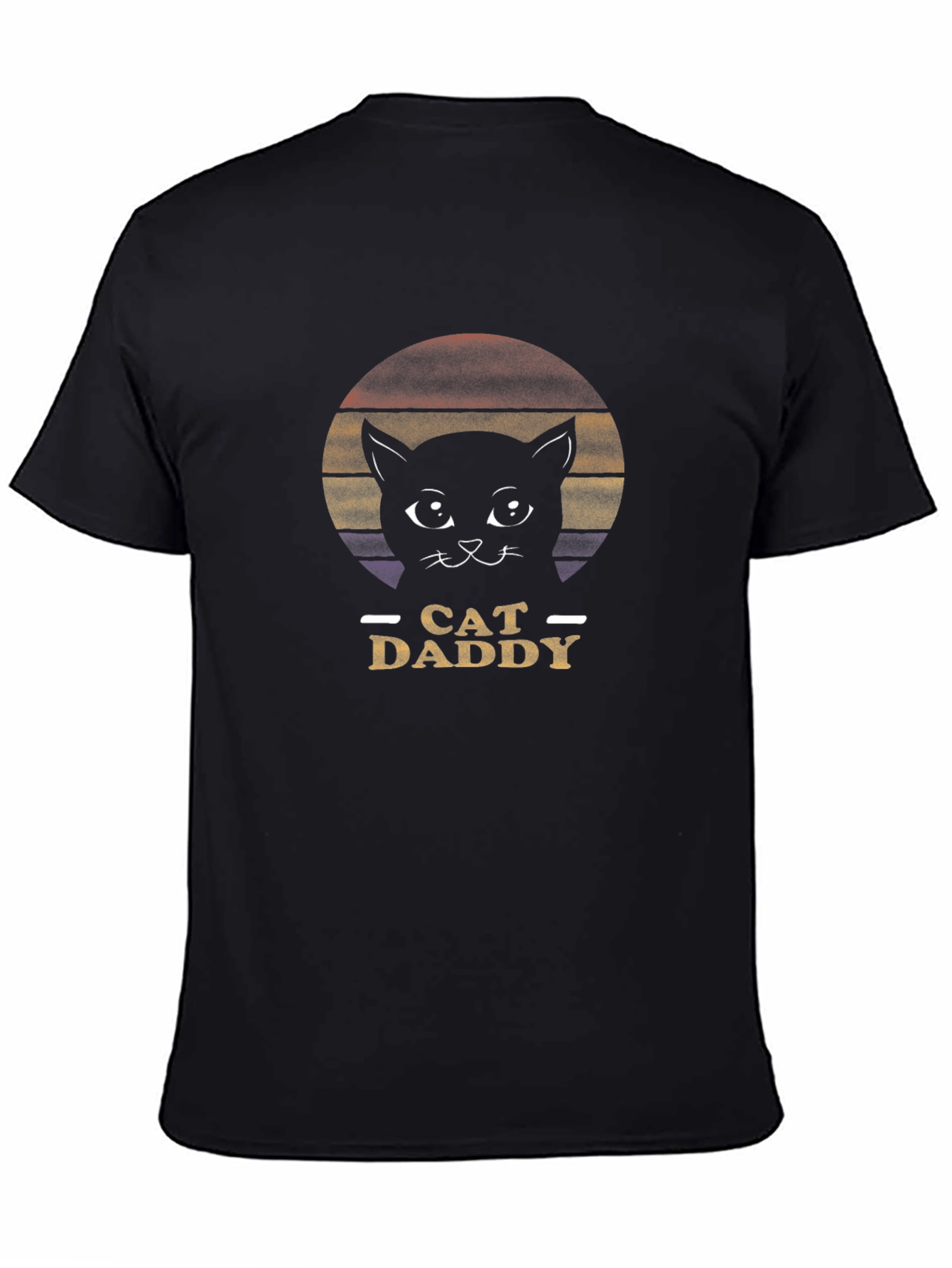 Black Cat Daddy Retro Black T-Shirt view 4