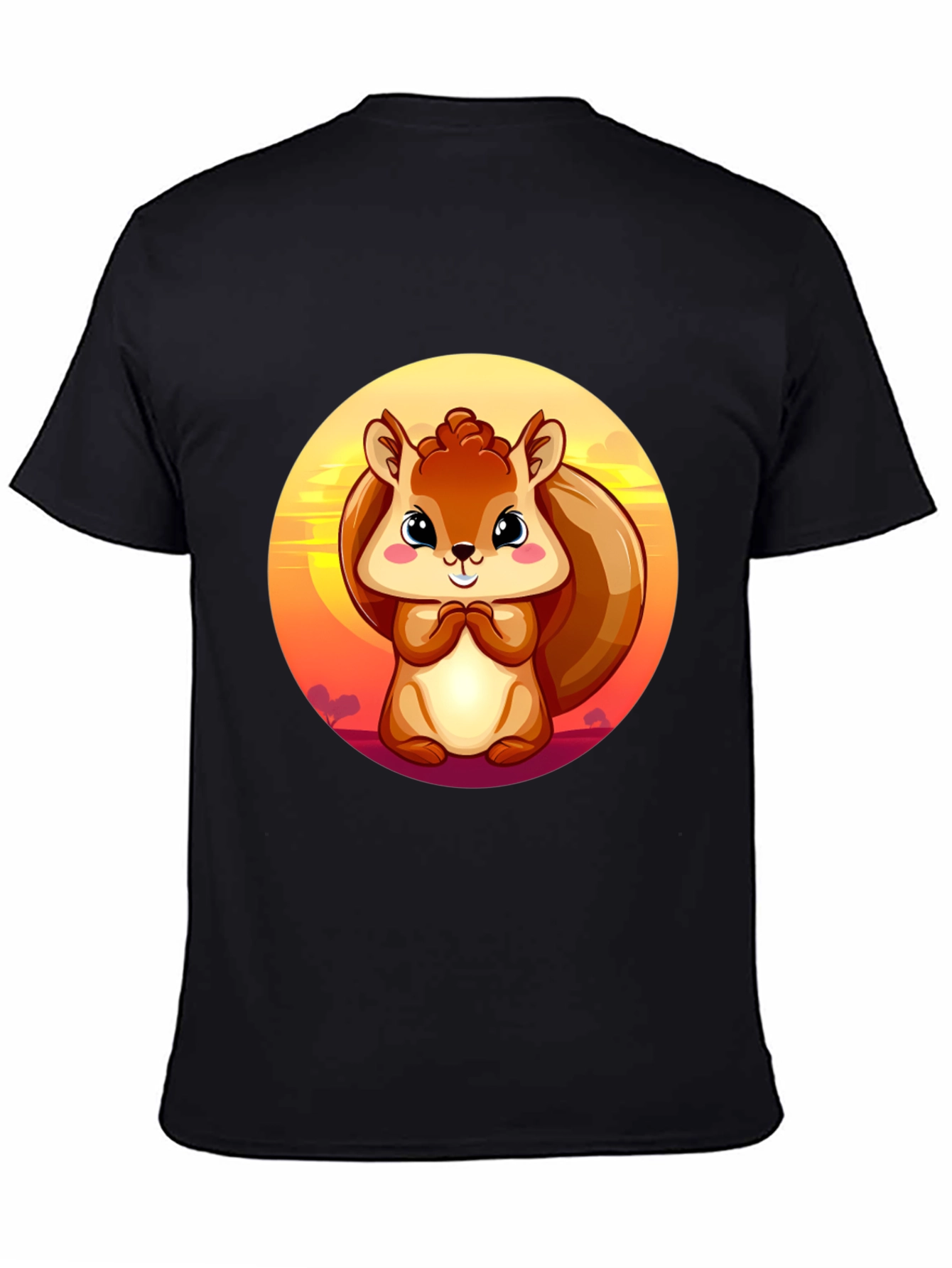 Black Squirrel Graphic Black T-Shirt view 4