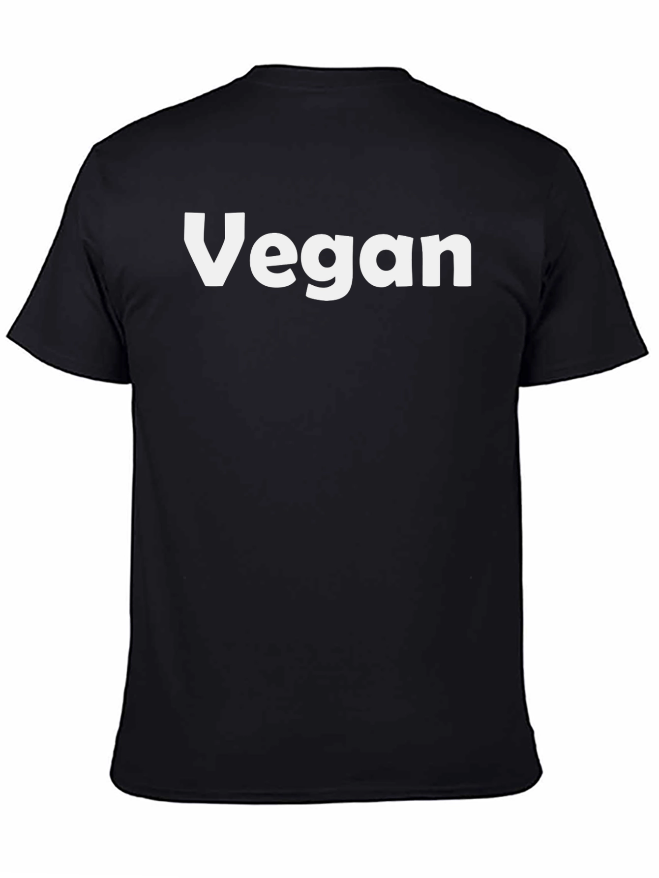 Vegan Statement T-Shirt - Bold White Print on Black - 4