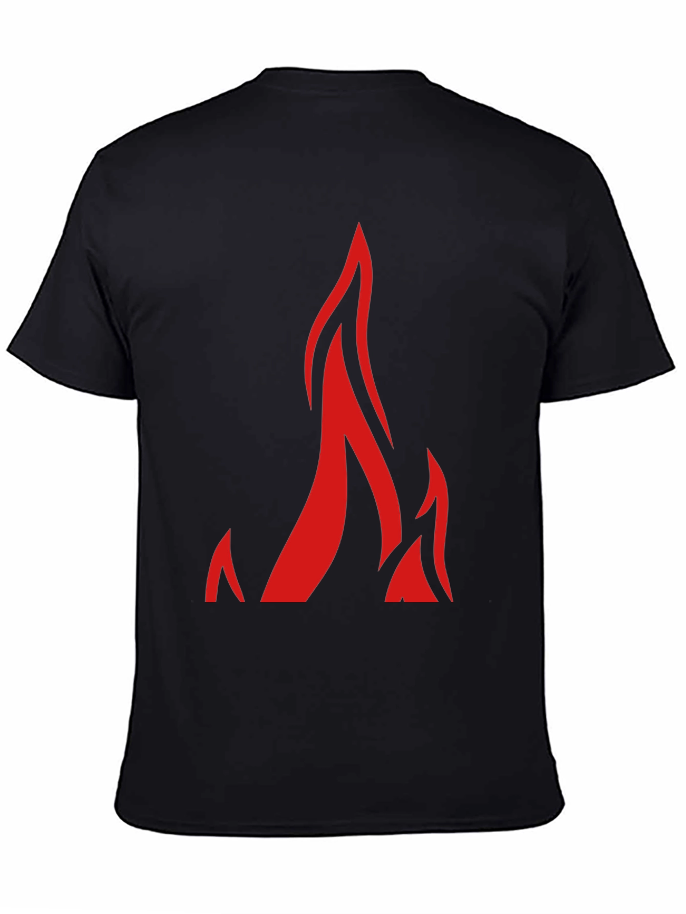 Black Fiery Red Flame Graphic Black T-Shirt view 4