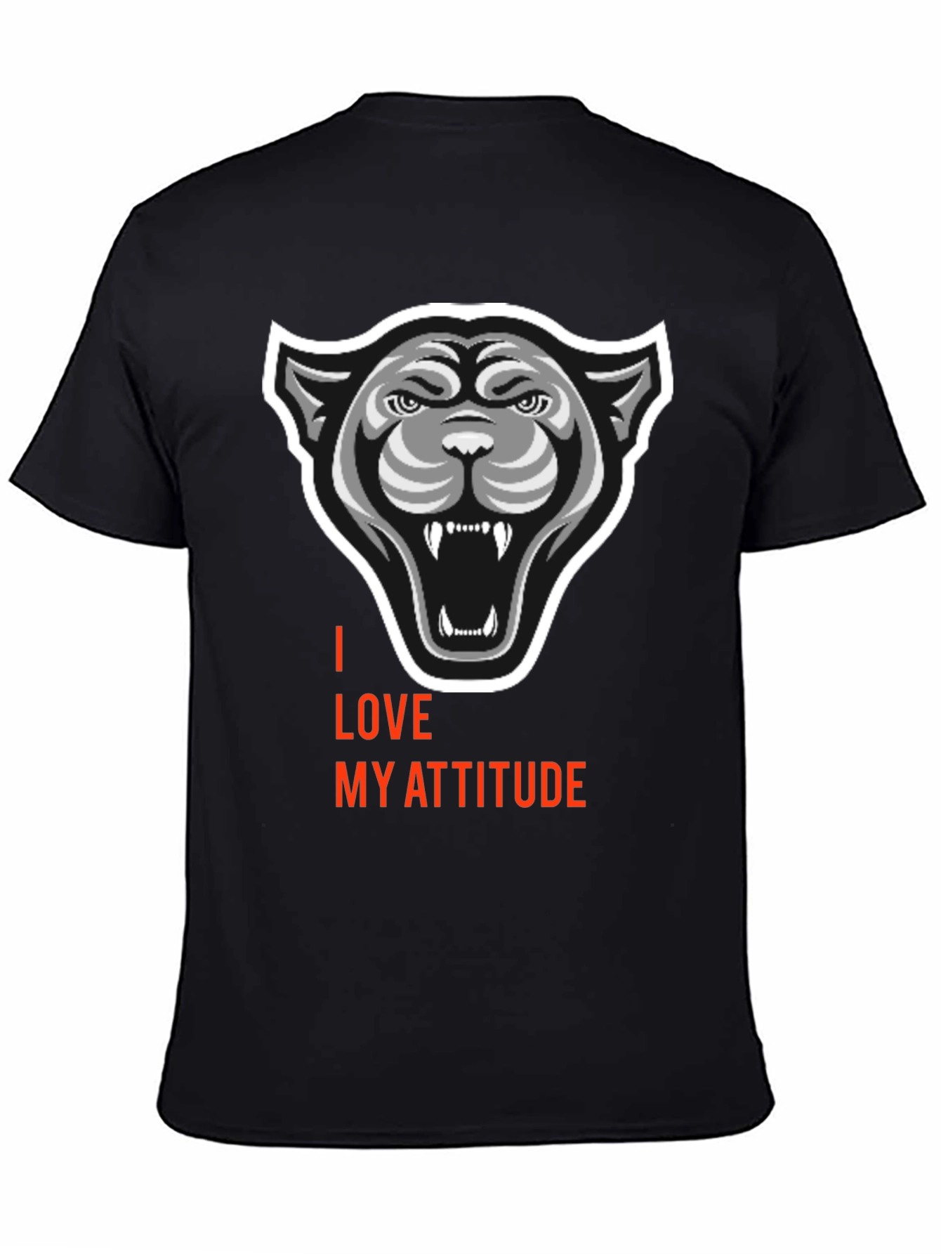 Black I Love My Attitude Black Graphic Tee view 4