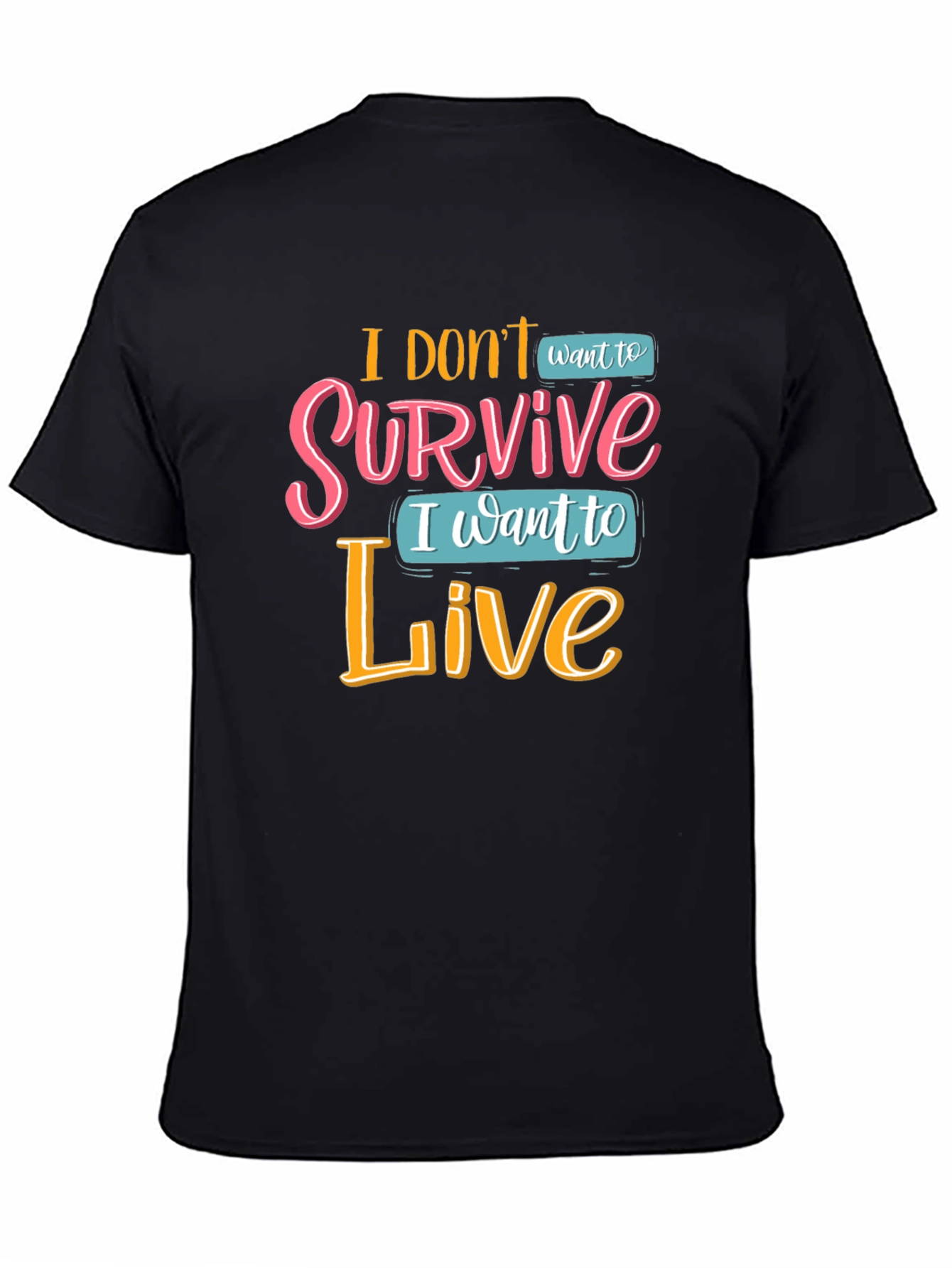 Black I Don't Want To Survive T-Shirt view 4