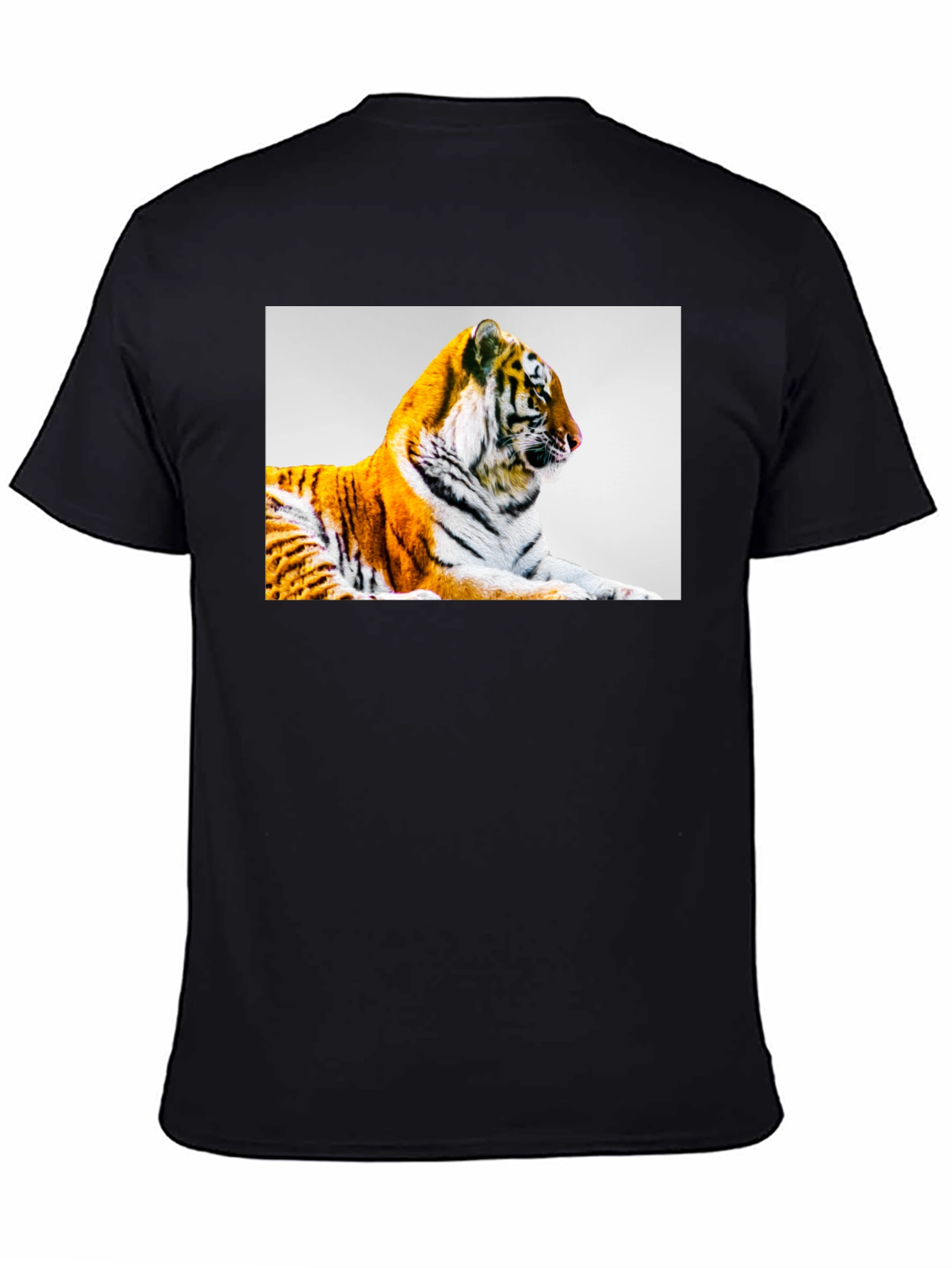 Black Tiger Graphic Print Black T-Shirt view 4