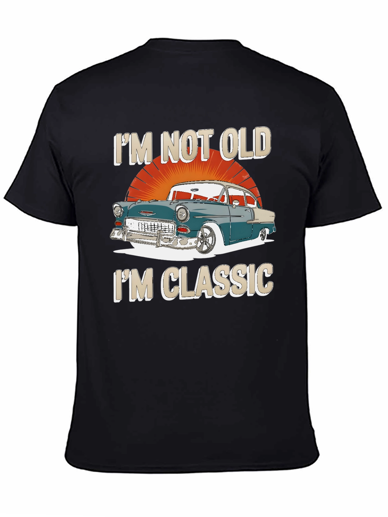 Black Classic Car Graphic T-Shirt - I'm Not Old, I'm Classic view 4