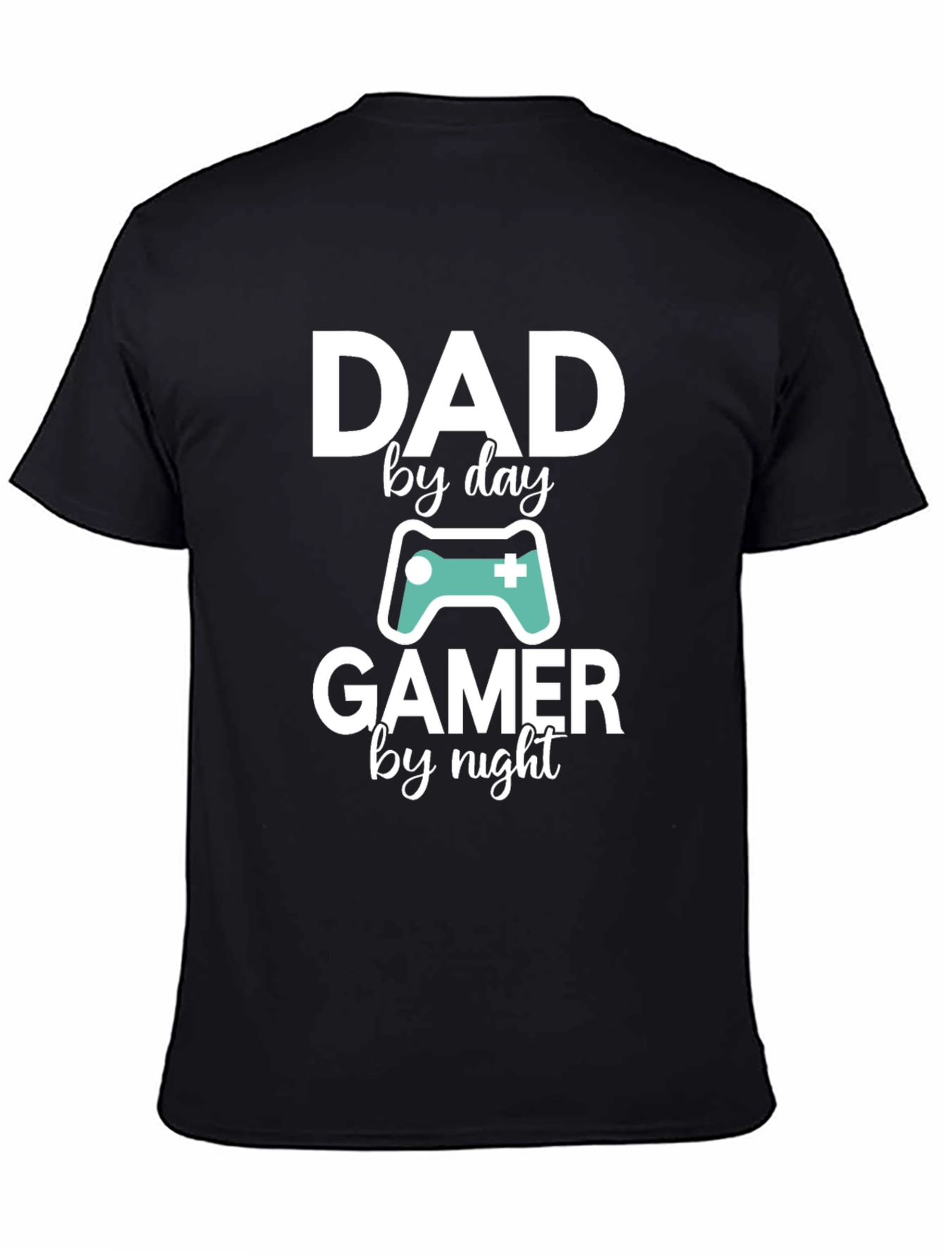 Black Dad By Day Gamer By Night T-Shirt view 4