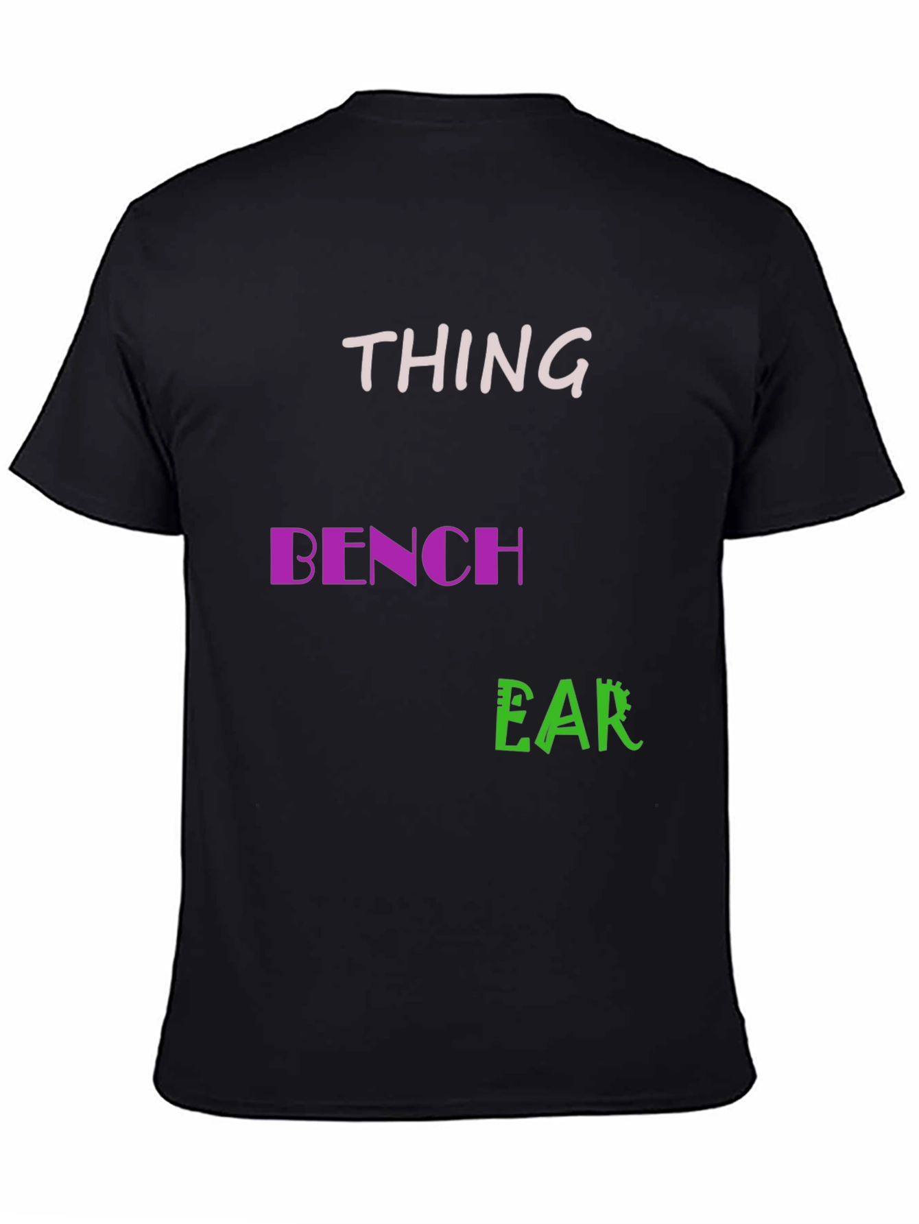Black Thing Bench Ear Men's Black T-Shirt view 4