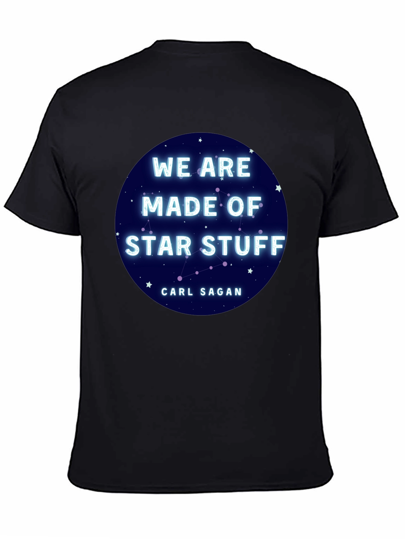 Black Cosmic Carl Sagan T-Shirt - We Are Star Stuff Tee view 4