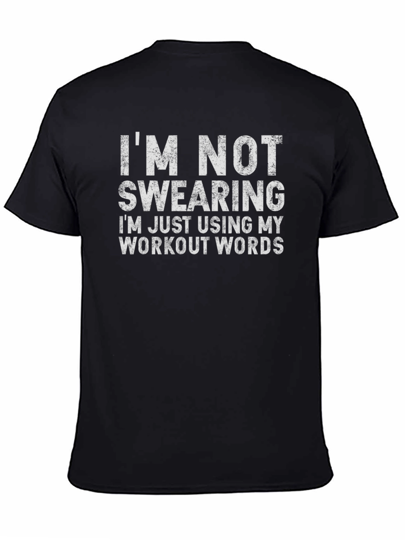 Black Workout Humor T-Shirt: I'm Not Swearing view 4