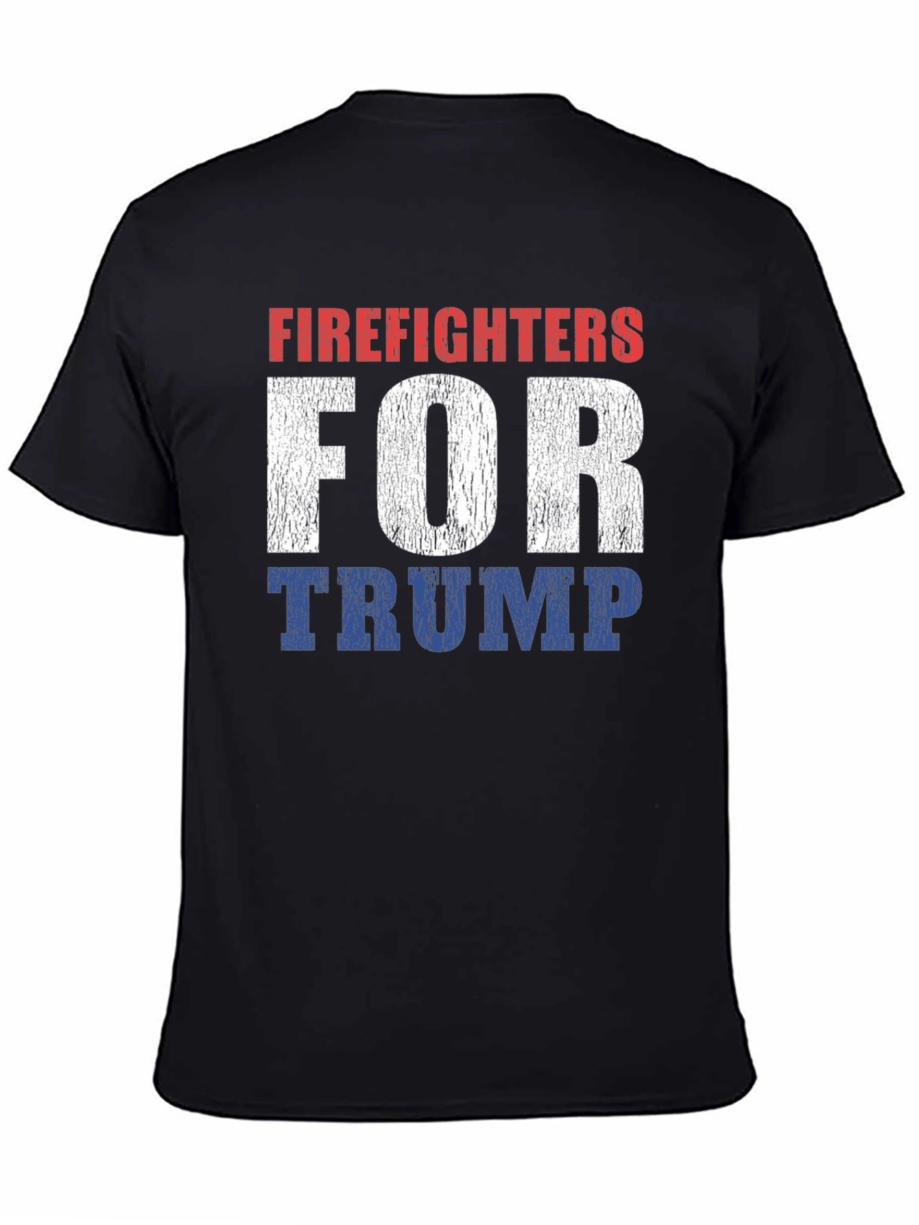 Black Firefighters for Trump Patriotic T-Shirt view 4