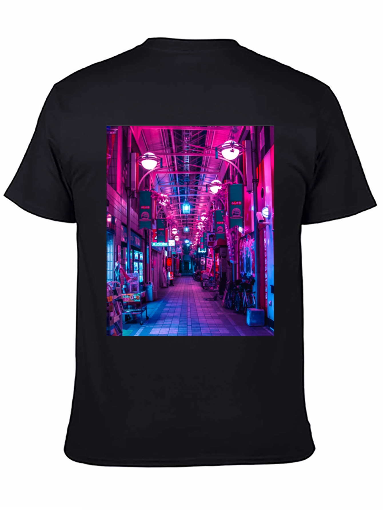 Black Neon Tokyo Streetwear T-Shirt view 4