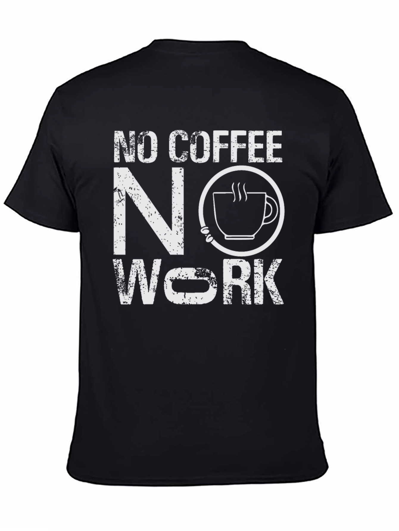 Black No Coffee No Work T-Shirt - Funny Graphic Tee view 4