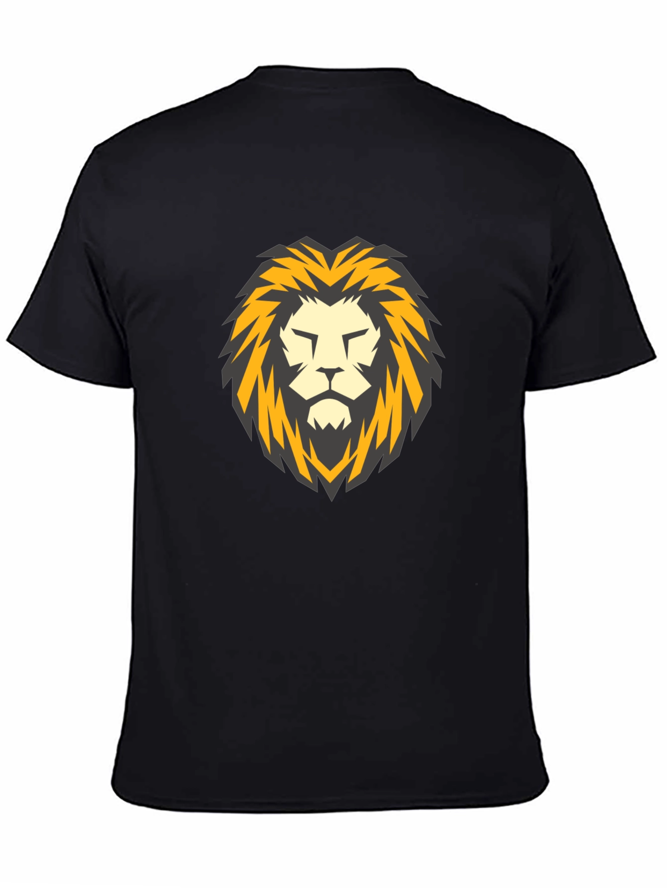 Black Lion Head Graphic Black T-Shirt view 4