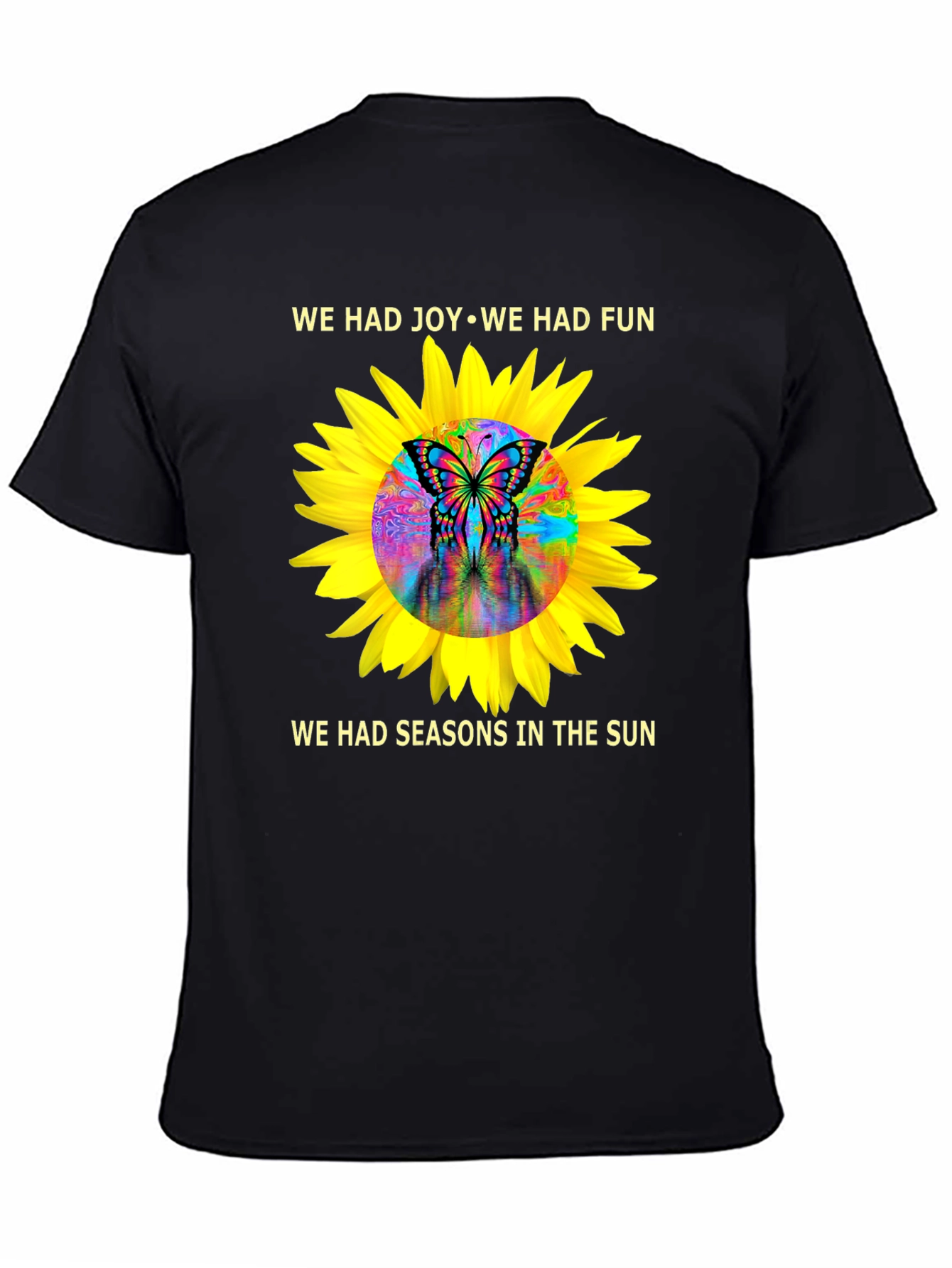 Black Joy & Fun Sunflower Butterfly Graphic Tee view 4