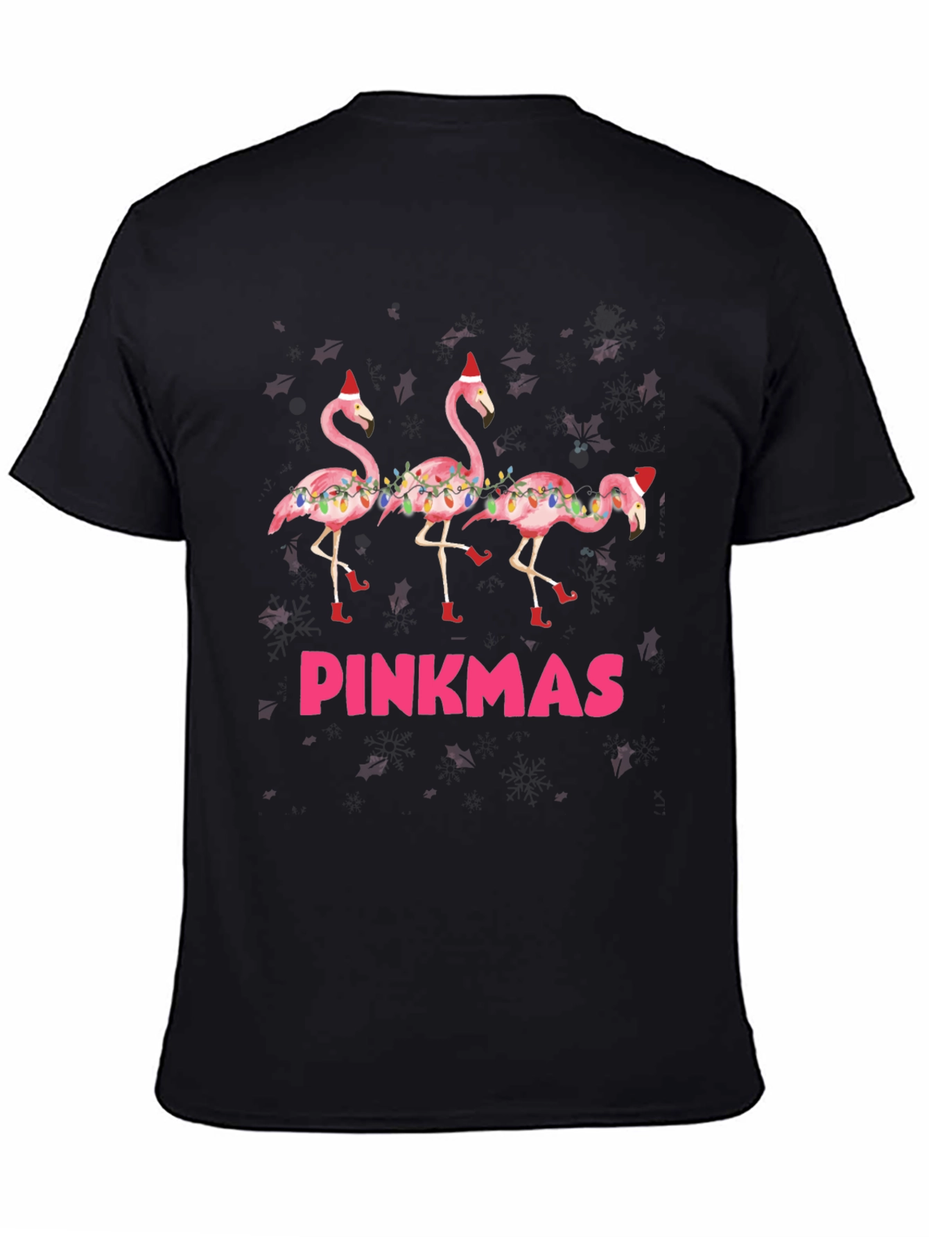 Black Pinkmas Flamingo T-Shirt view 4