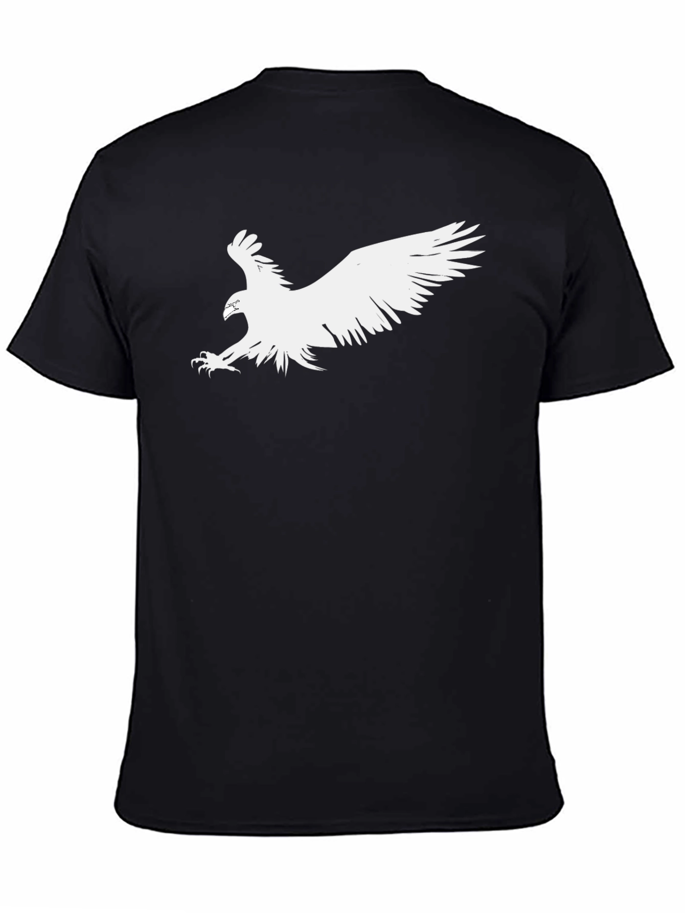Black Eagle Graphic Tee - Bold Black Cotton T-Shirt view 4
