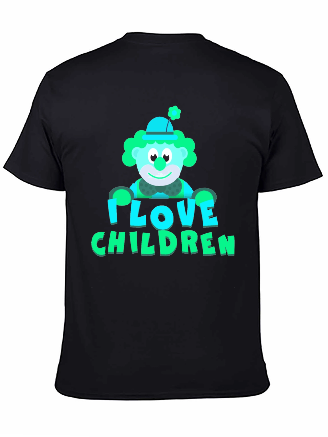 Black I Love Children Graphic T-Shirt view 4