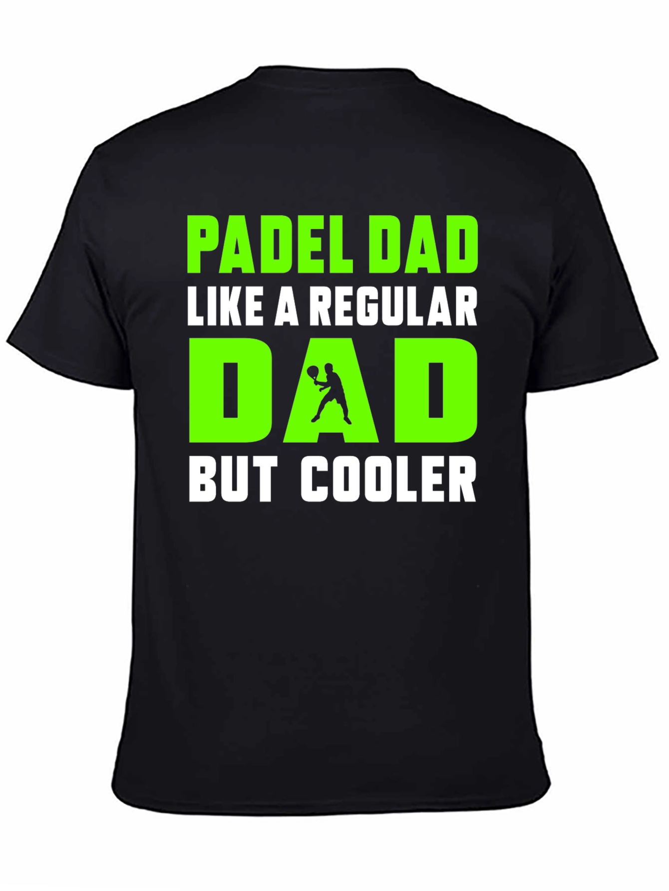 Black Padel Dad T-Shirt - Cooler Than Regular Dads! view 4