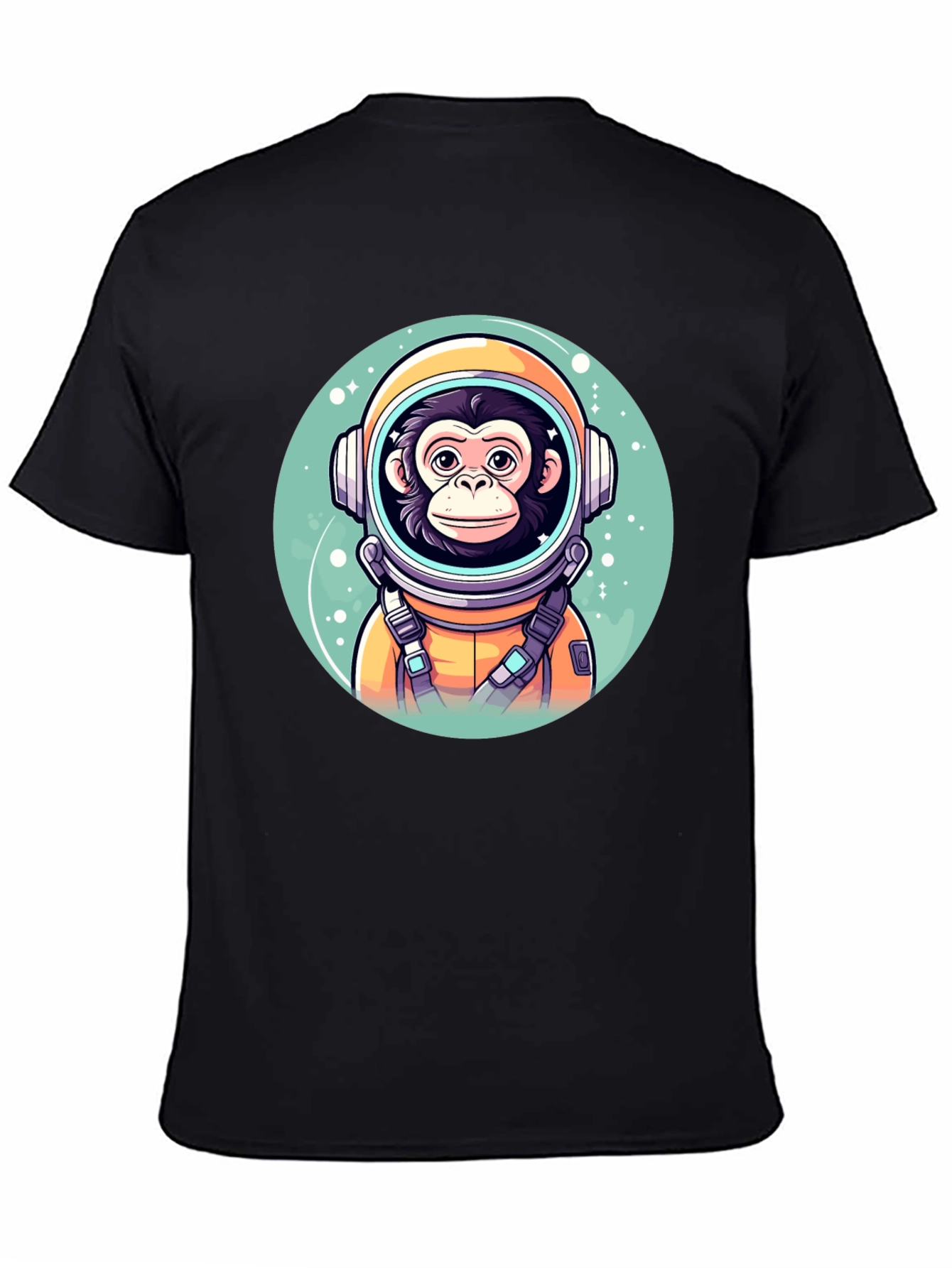 Black Monkey Astronaut Graphic T-Shirt view 4