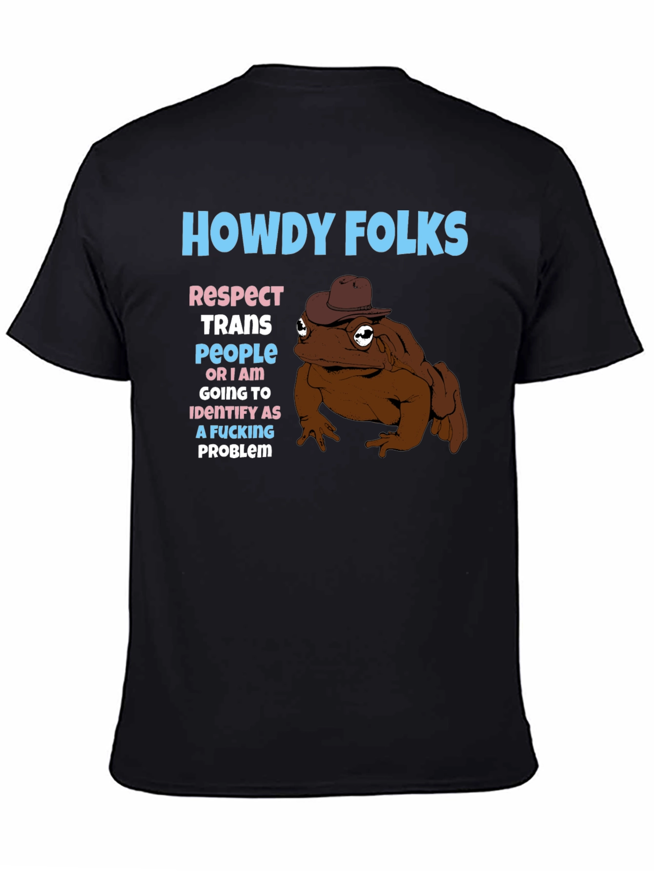 Black Howdy Folks Frog Graphic Tee view 4