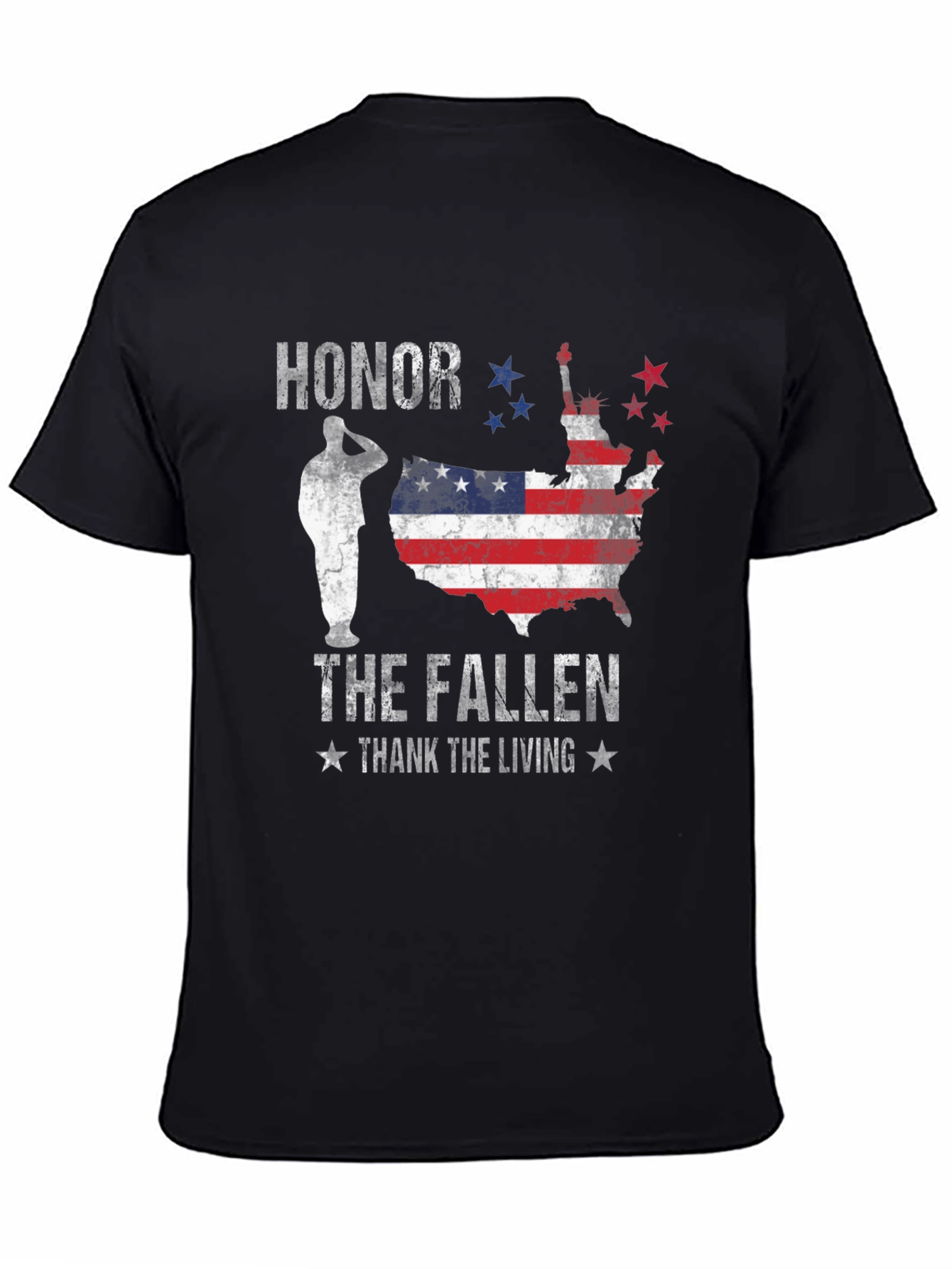 Honor The Fallen Men's Black Graphic Tee - 4